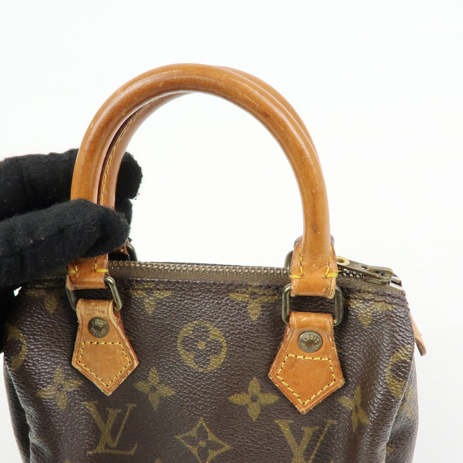 Louis Vuitton Monogram Mini Speedy Hand Bag Brown M41534