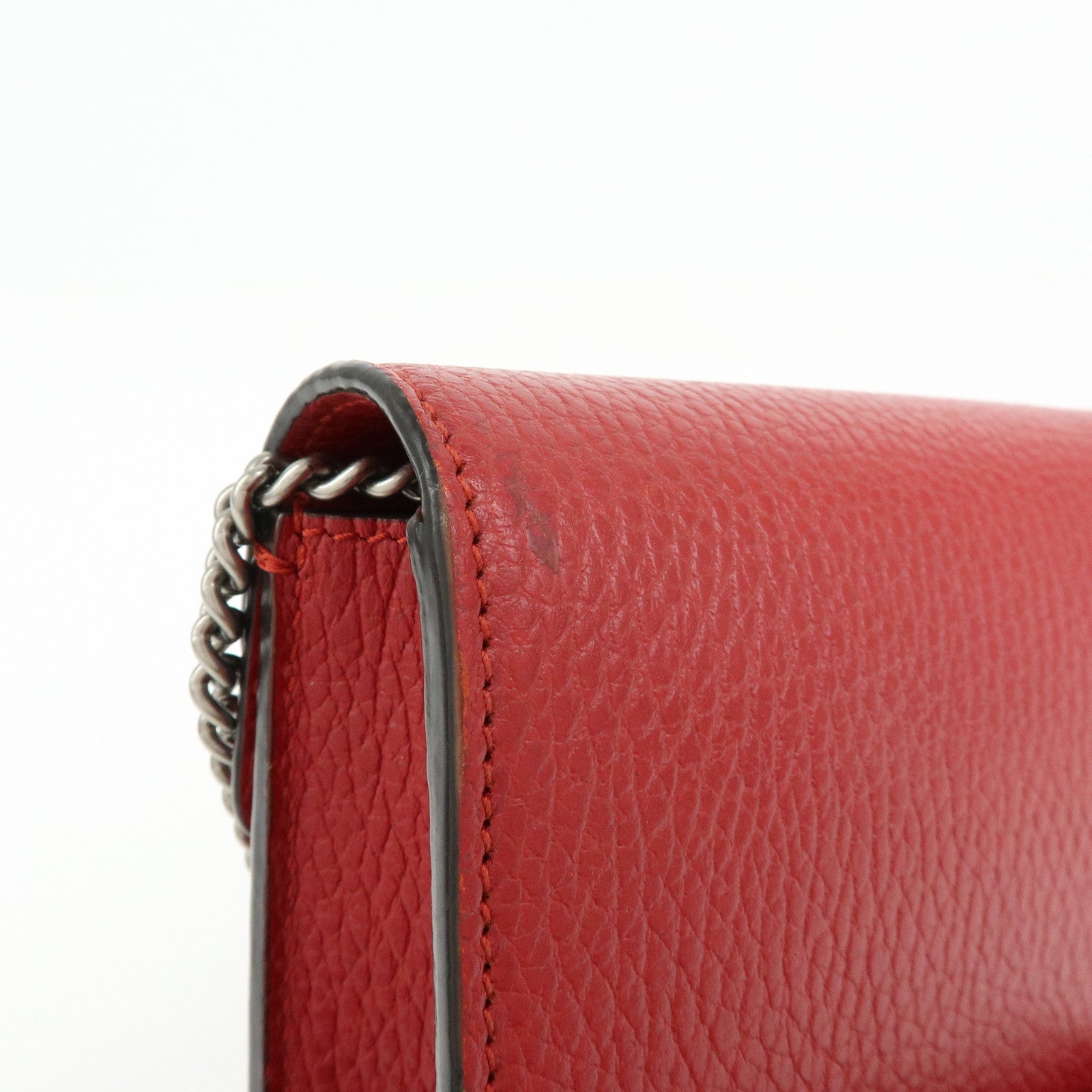GUCCI Dionysus Super Mini Bag Leather Chain Shoulder Bag Red 476432