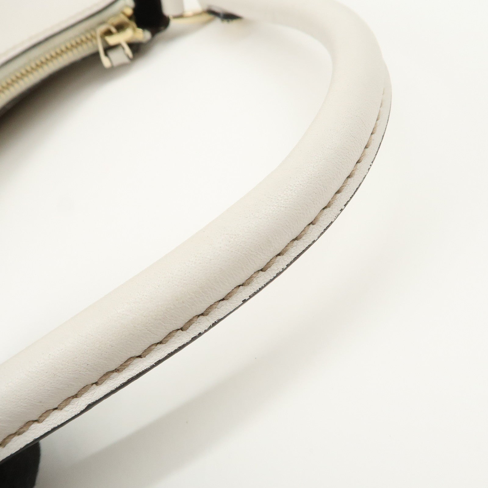 GUCCI Abbey Leather GG Canvas Shoulder Bag Beige White 190525