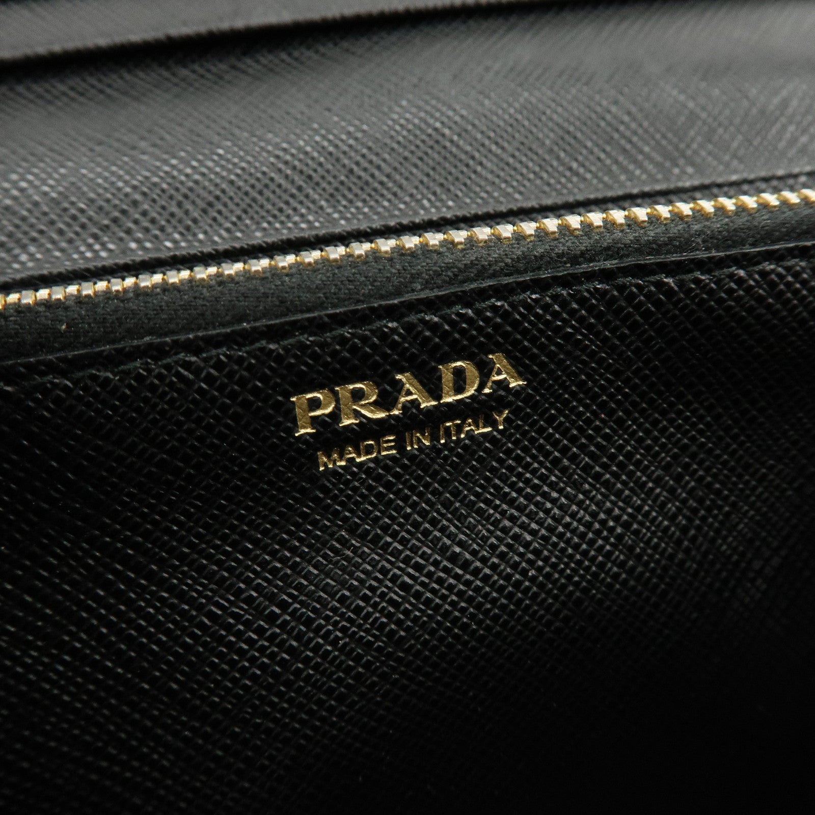 PRADA Saffiano Leather Flap Bi-Fold Long Wallet Black 1MH132