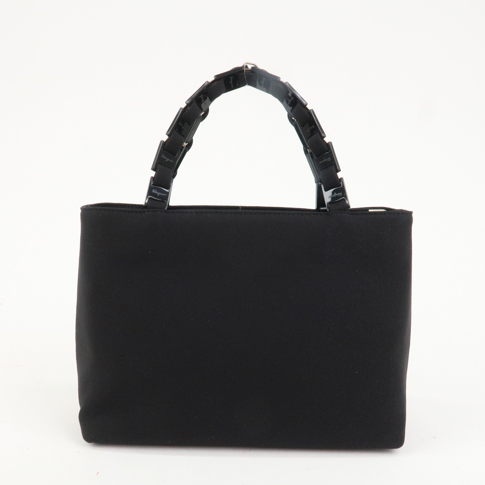 Ferragamo Logo Nylon Hand Bag Shoulder Bag Black