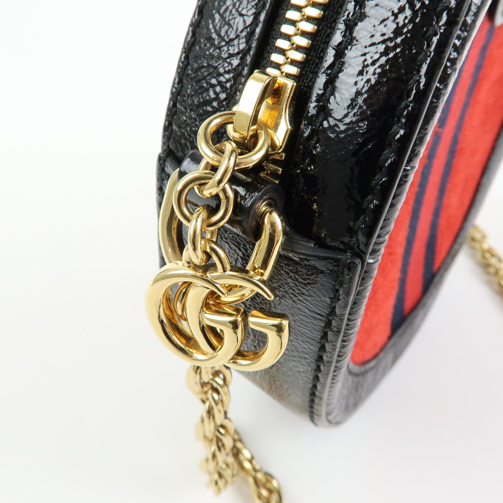 GUCCI Ophidia Sherry Double G Round Mini Chain Shoulder Bag 550618