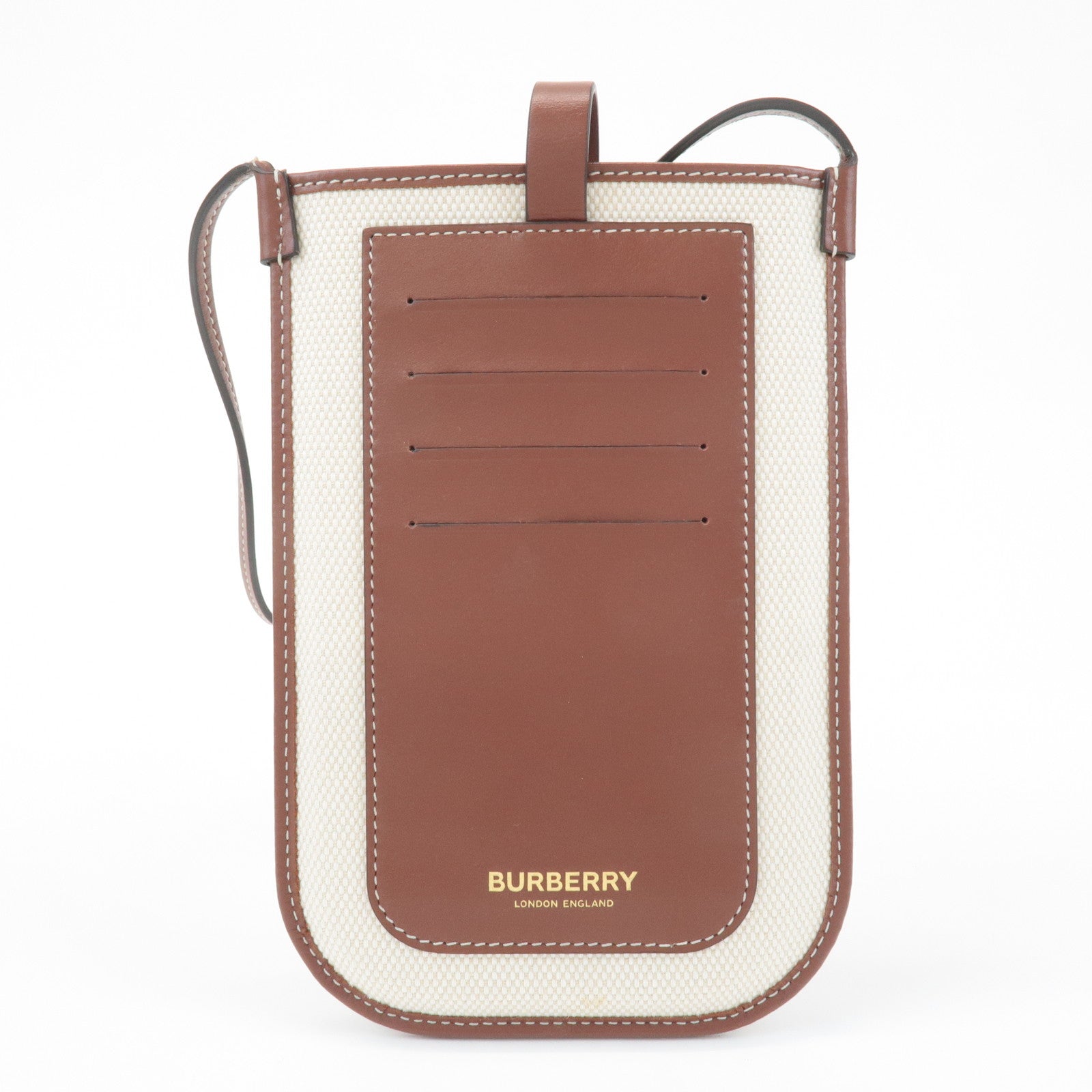 BURBERRY ANNE Phone CB Canvas Leather Smart Phone Shoulder Bag