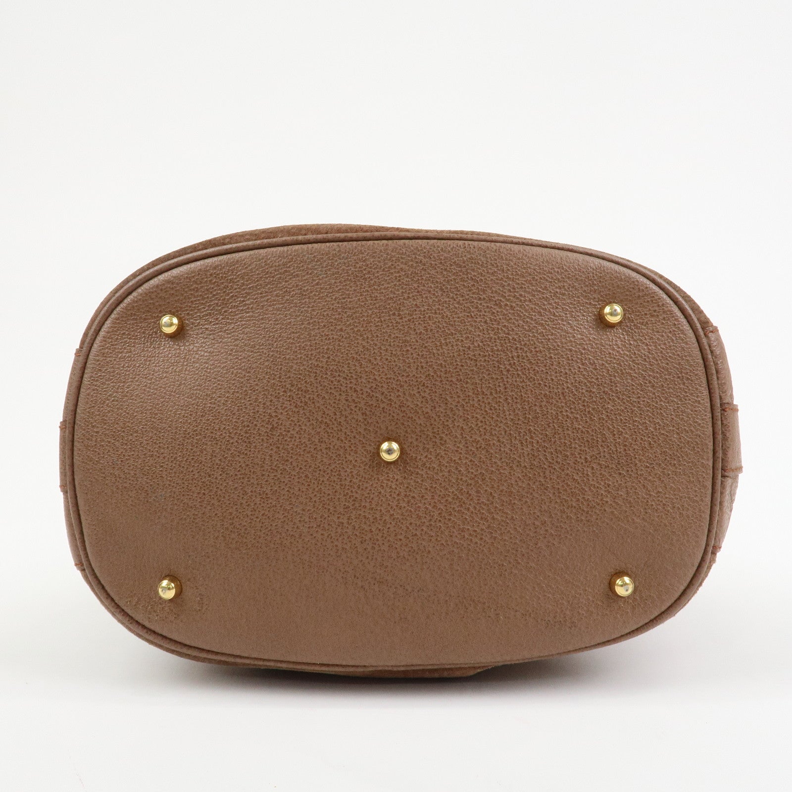 GUCCI Bamboo Suede Leather 2WAY Bag Hand Bag Brown 001・3754・1657