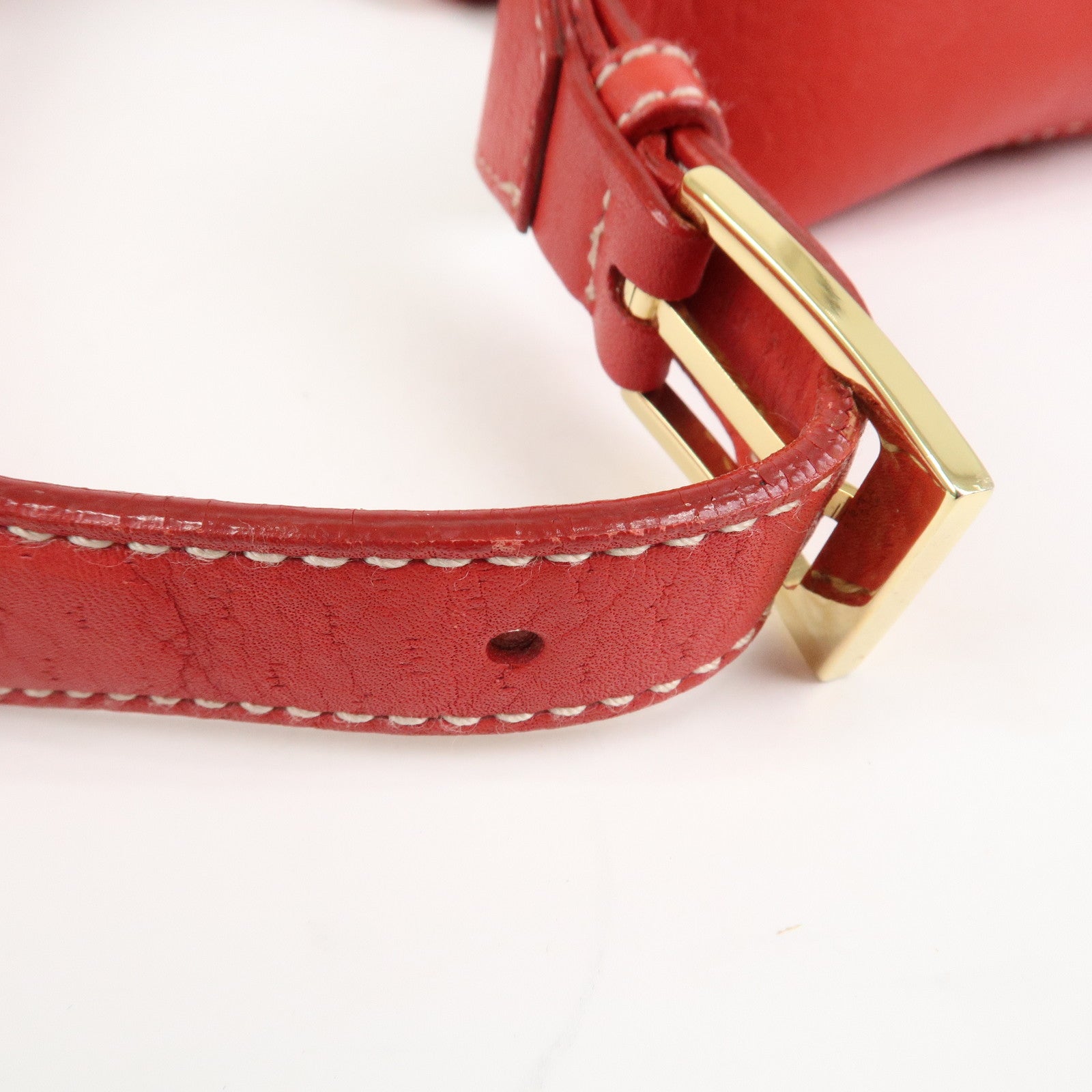 Ferragamo Gancini Leather Shoulder Bag Red