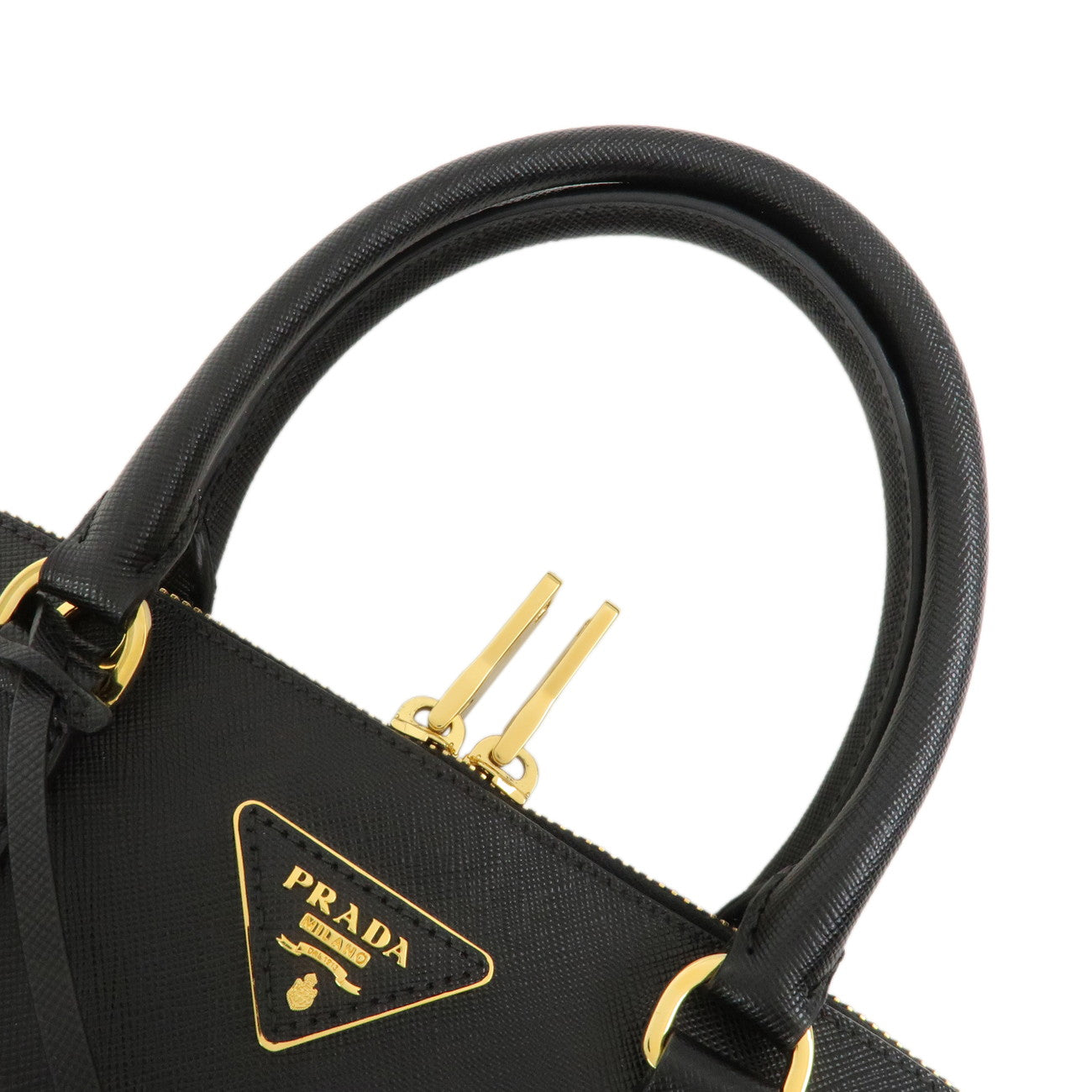 PRADA Promenade Medium Saffiano Leather 2Way Bag Black 1BA002