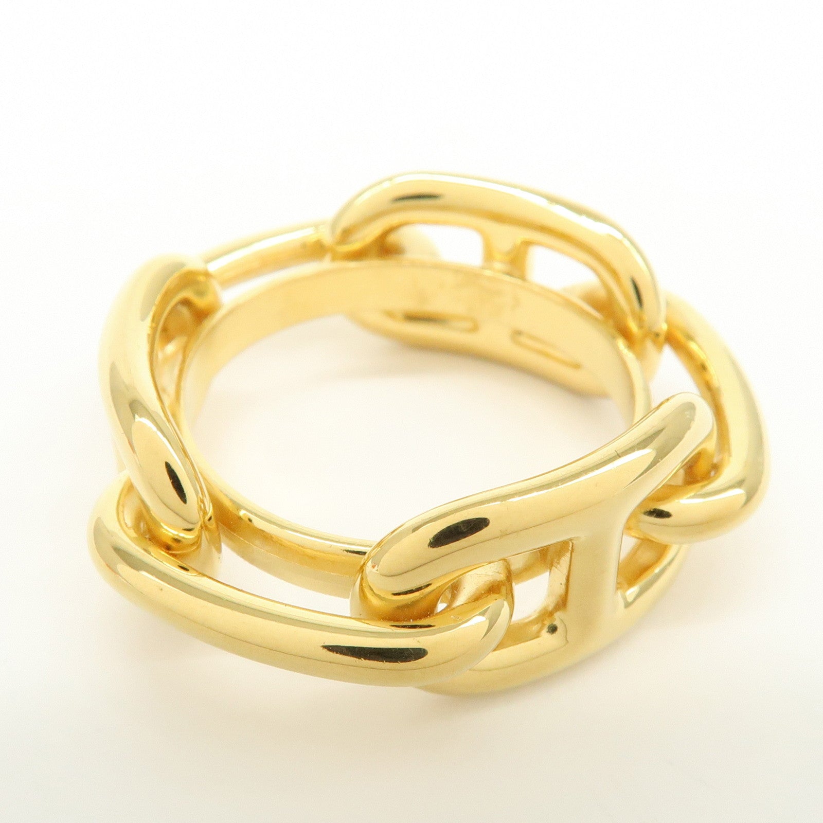 HERMES Metal Chaine d’Ancre Scarf Ring Gold