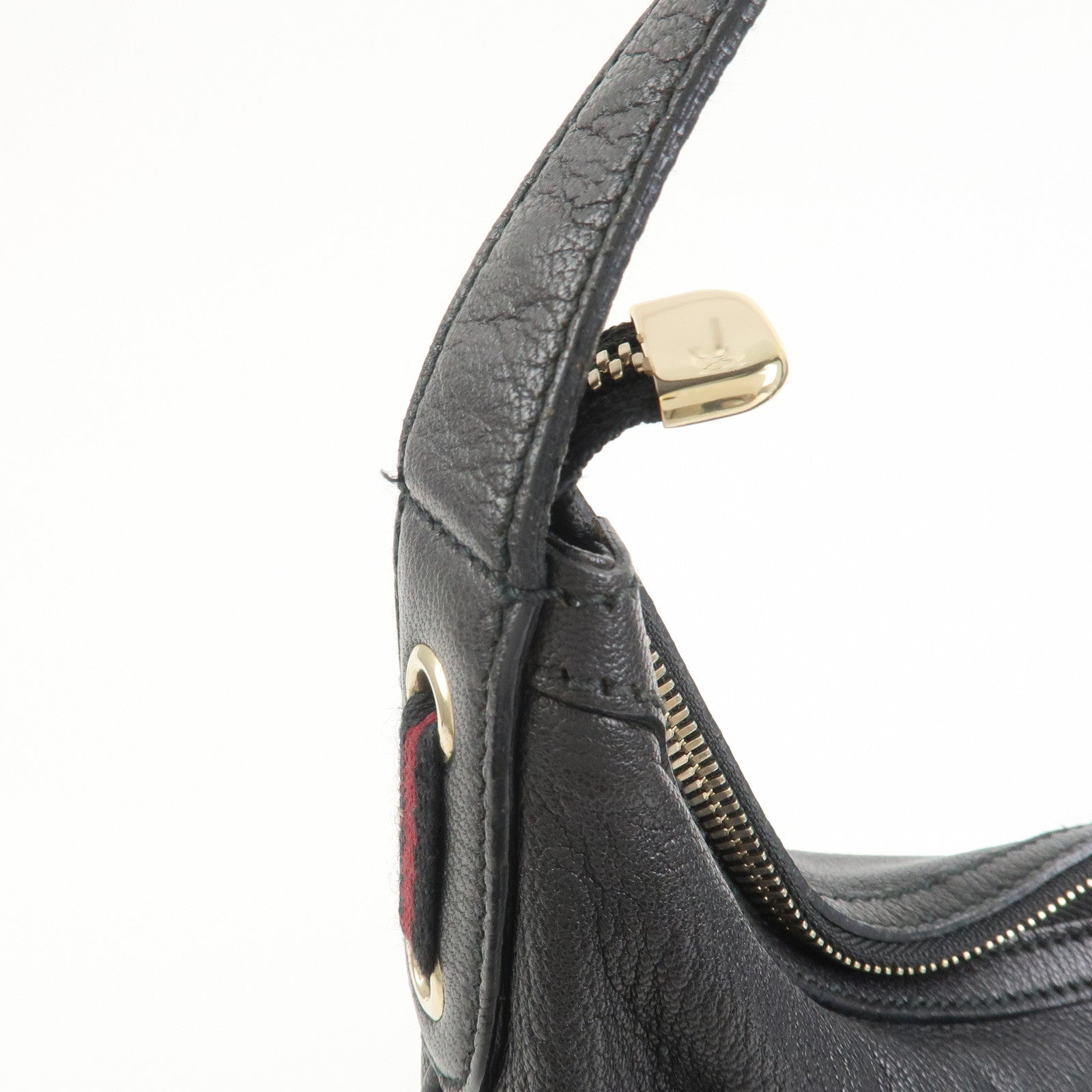 GUCCI Princy Sherry Leather Shoulder Bag Hand Bag Black 162882