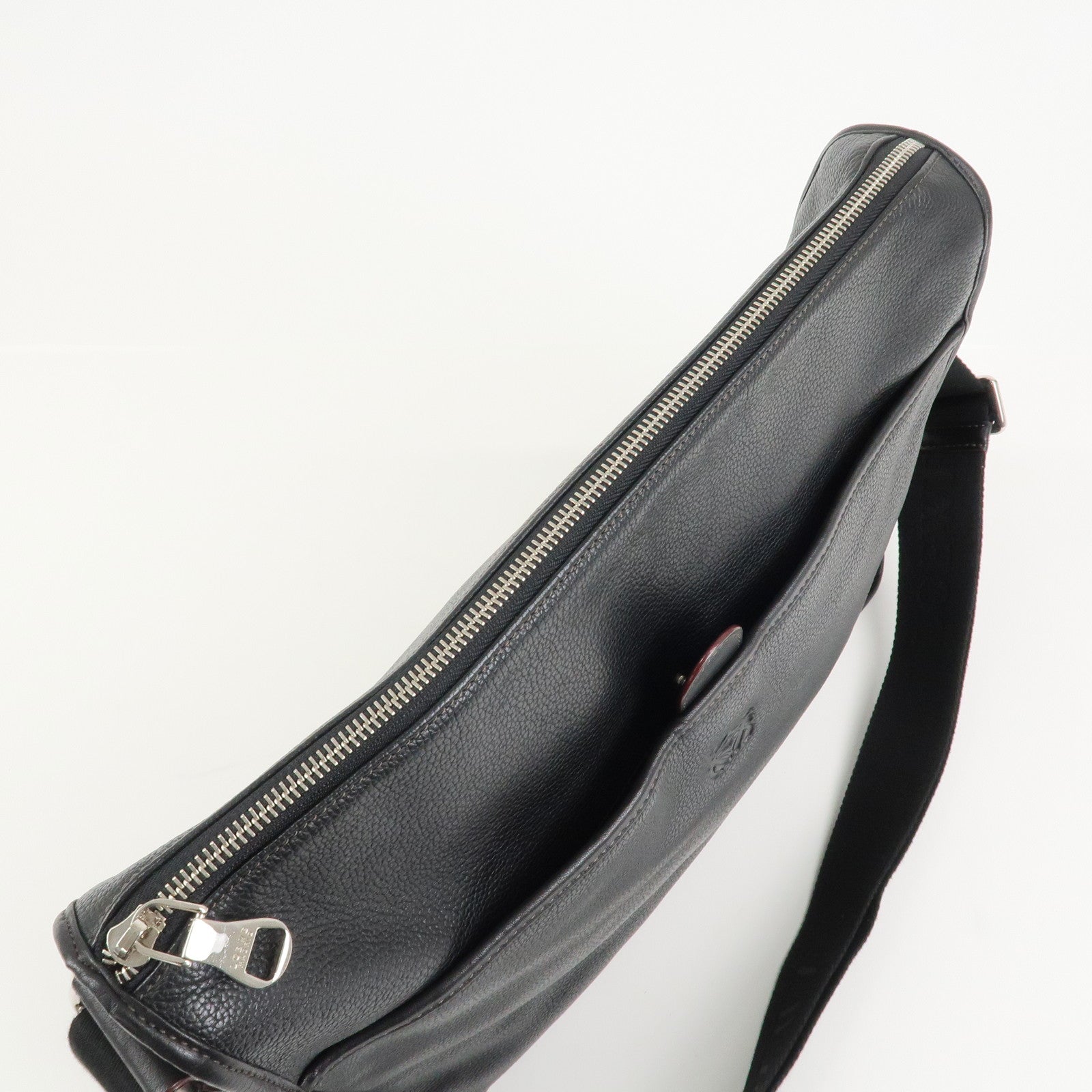 LOEWE Anagram Leather Shoulder Bag Crossbody Bag Black