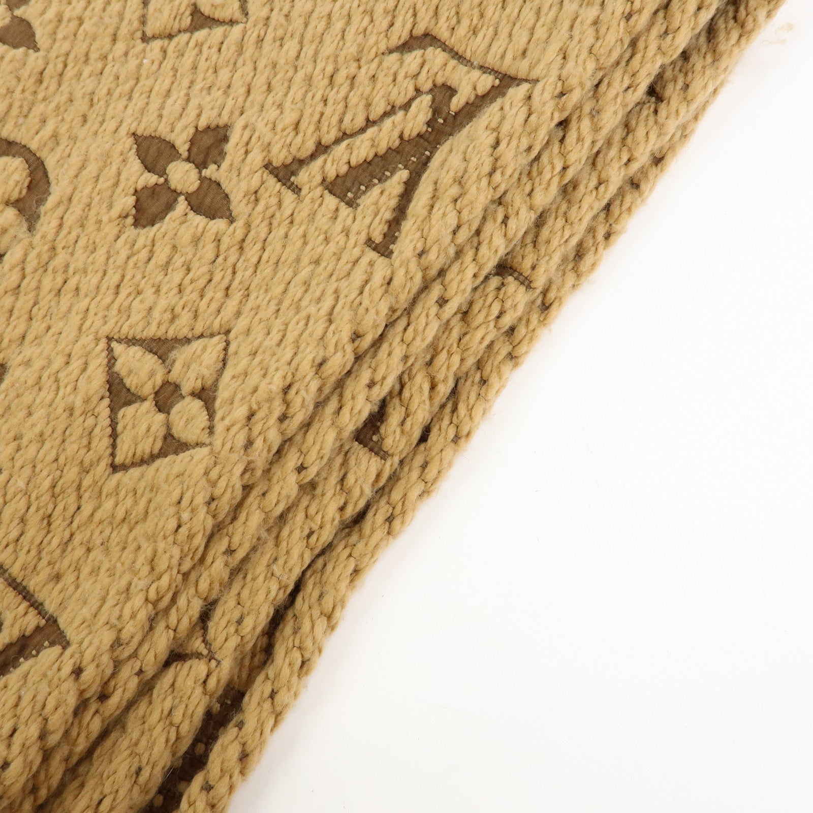 Louis Vuitton Monogram Echarpe Logomania Wool Scarf Camel 413287