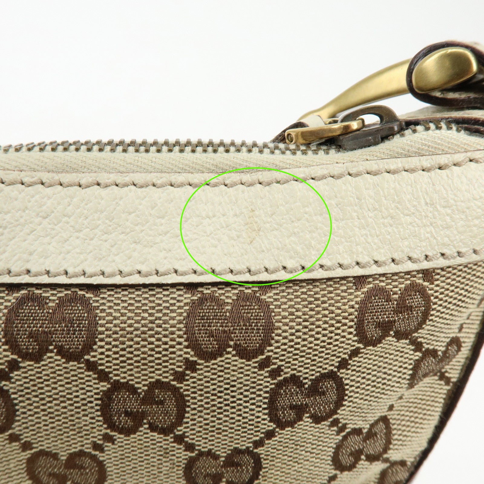 GUCCI Sherry GG Canvas Leather Shoulder Bag Beige Ivory 144011