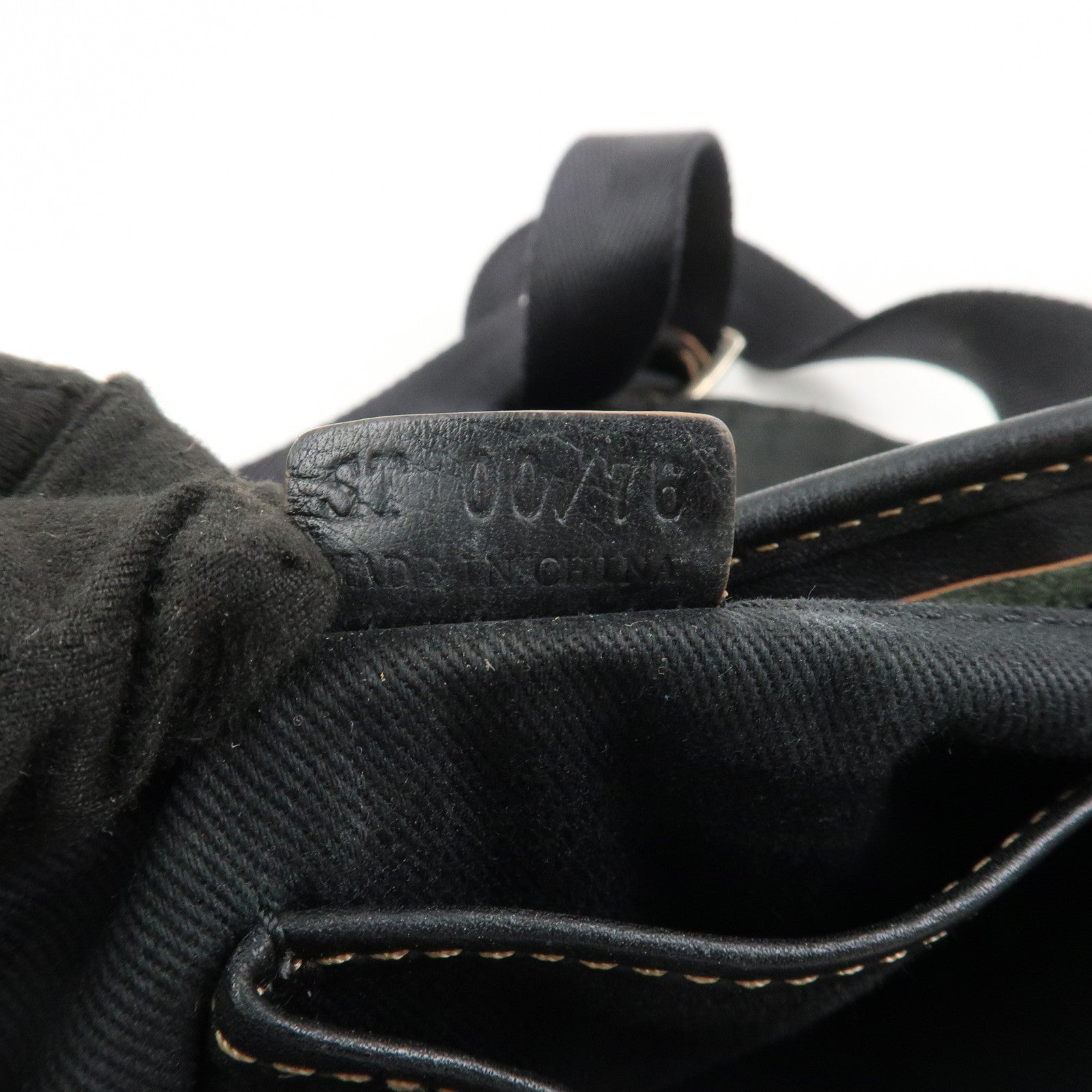 CELINE Macadam Logo Canvas Leather Shoulder Bag Crossbody Bag Black