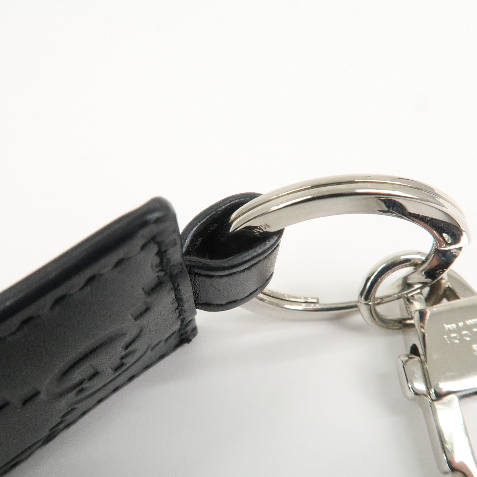 GUCCI Guccissima Dorian Leather Bag Key charm Black 479136