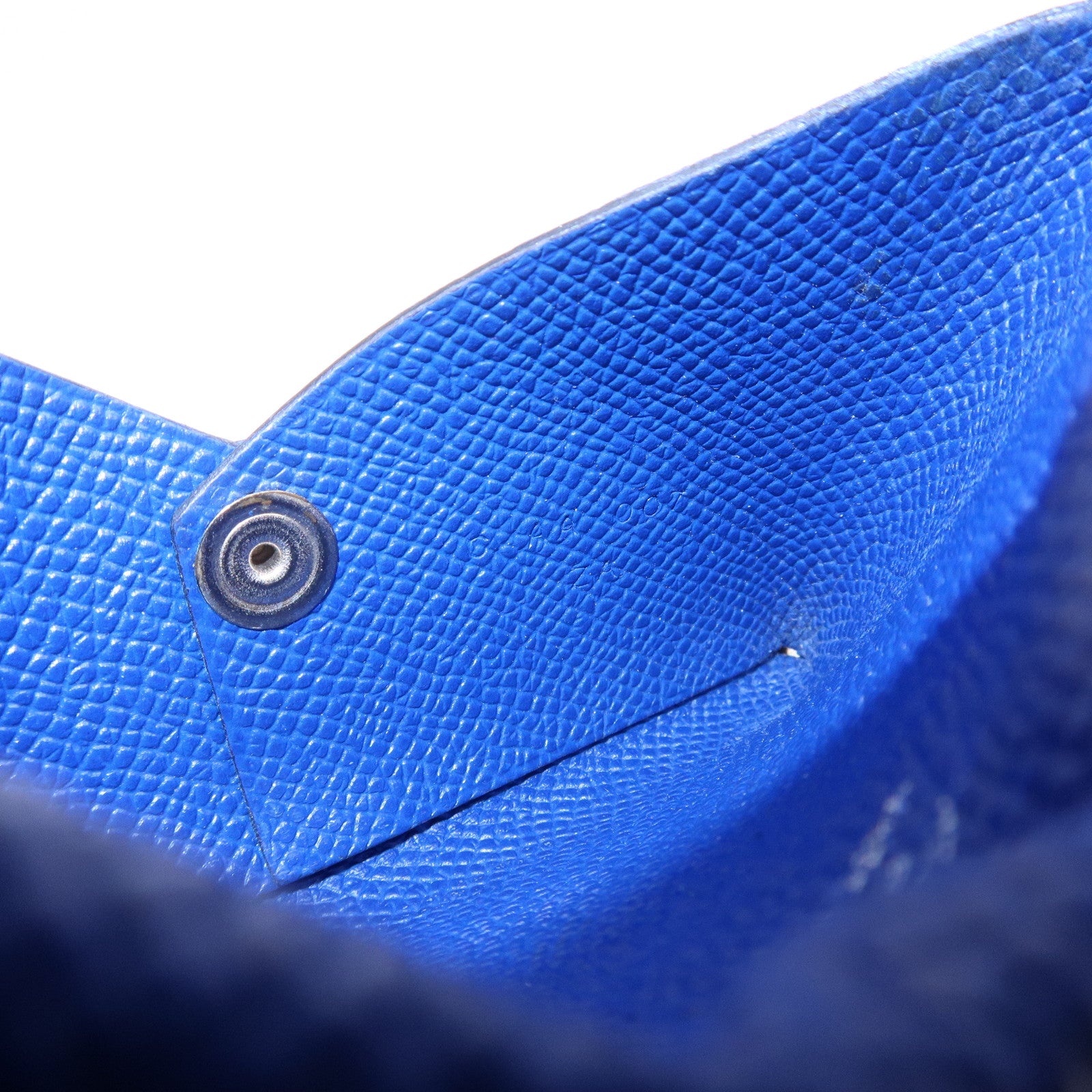 HERMES CALVI Veau Epsom Card Case Card Holder Z Stamped Blue