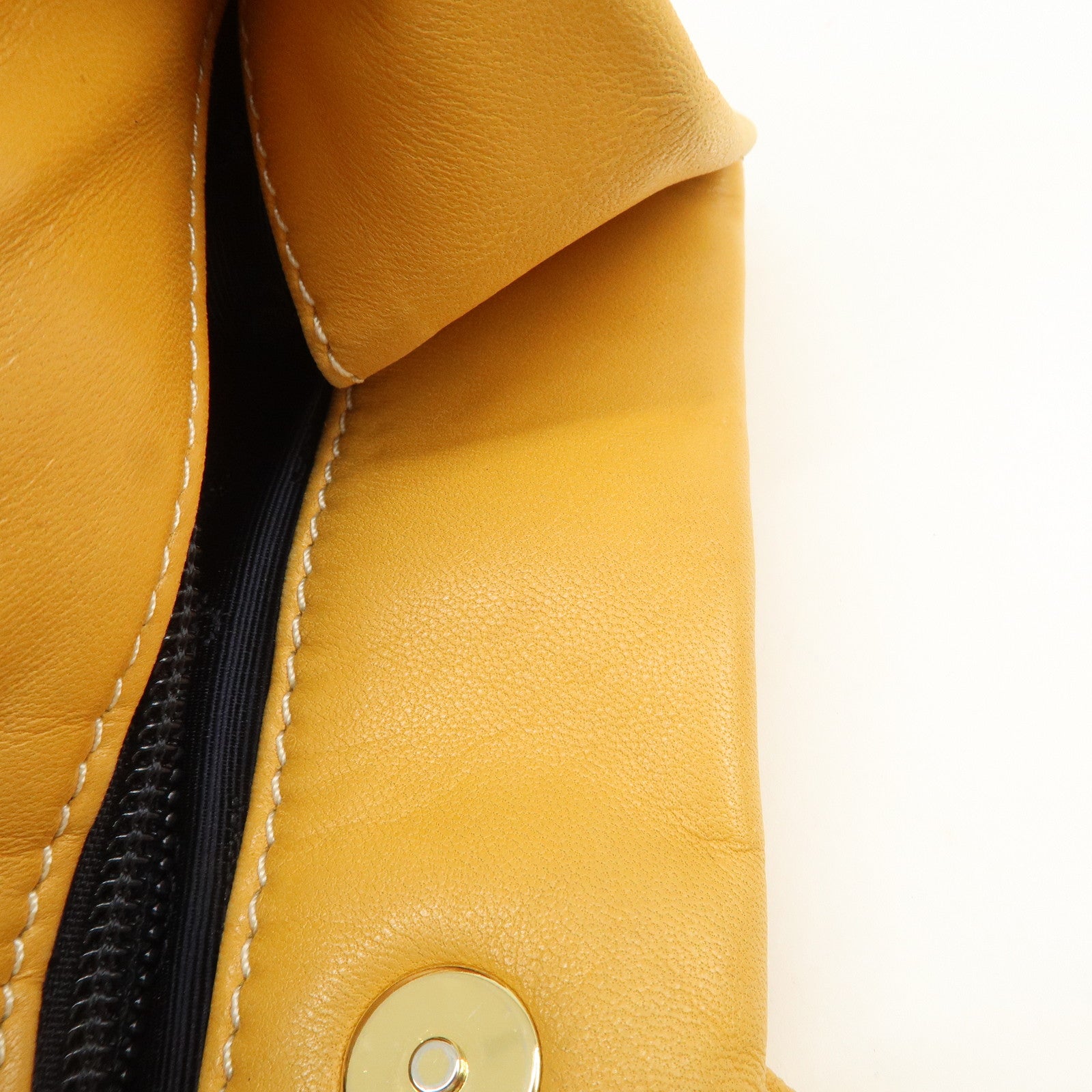 LOEWE Logo Nappa Leather Shoulder Bag Hand Bag Yellow