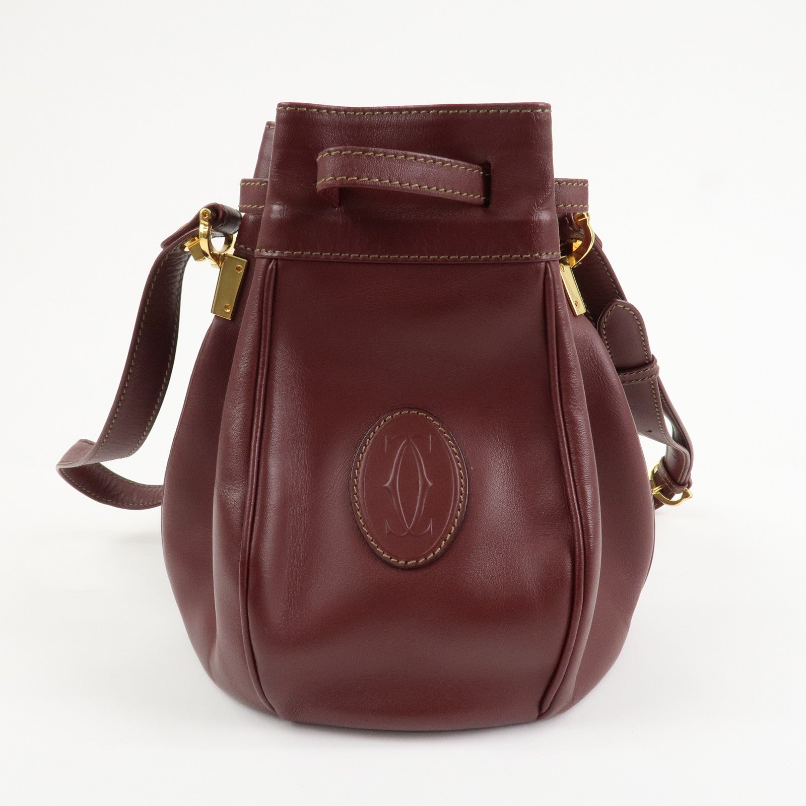 Cartier Must Line Calf Leather Shoulder Bag Bordeaux