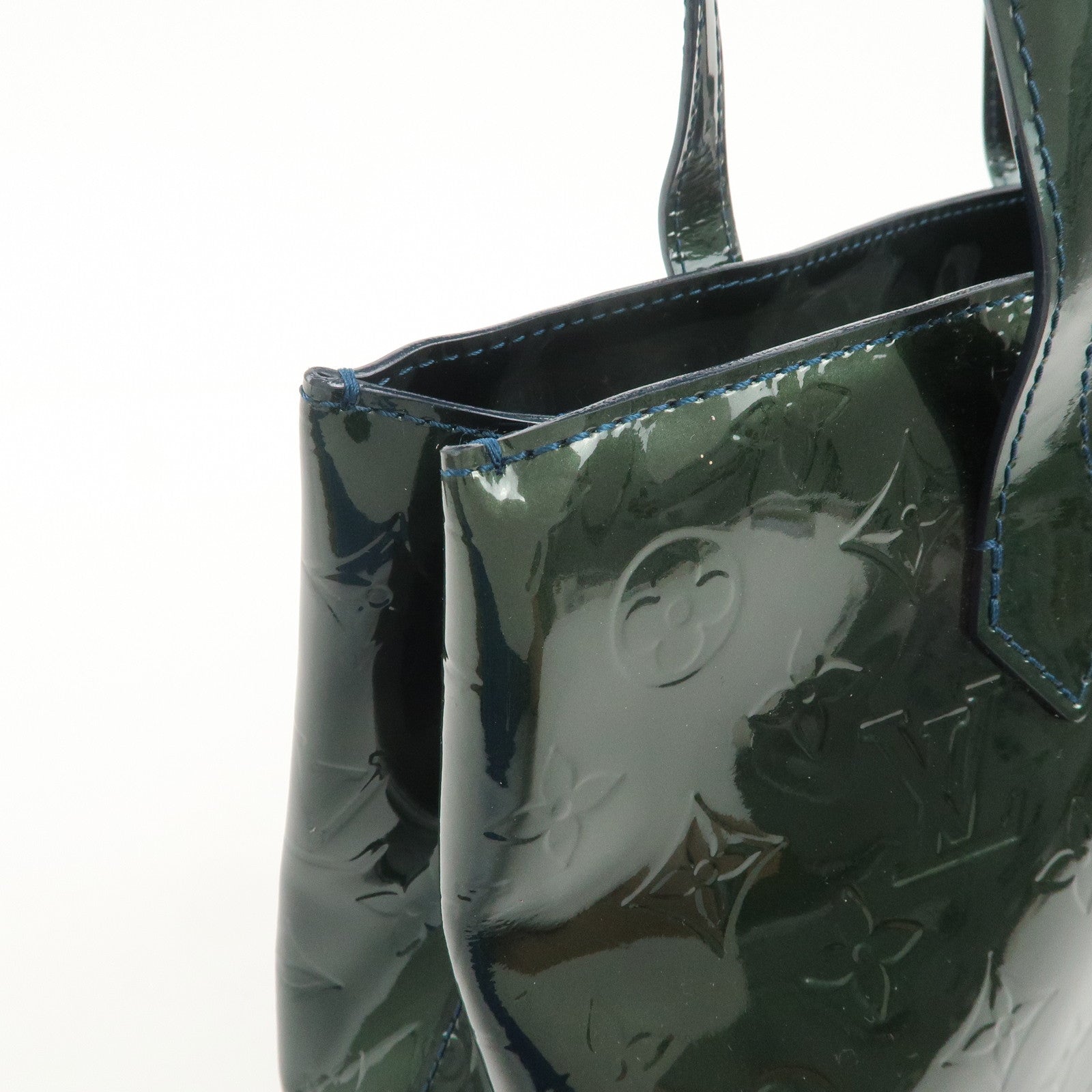 Louis Vuitton Monogram Vernis Wilshire PM Hand Bag Bleu Nuit M93684