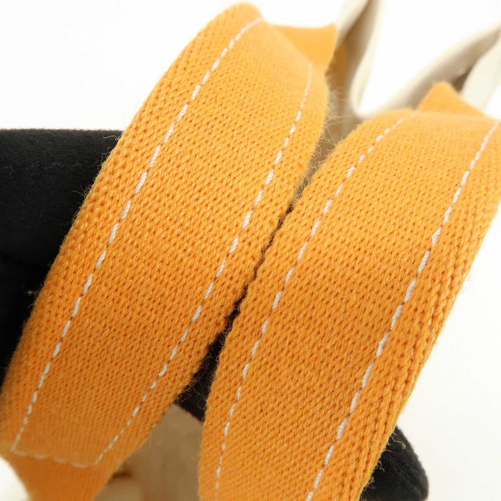 HERMES Bora Bora PM Canvas Tote Bag Hand Bag Natural Orange