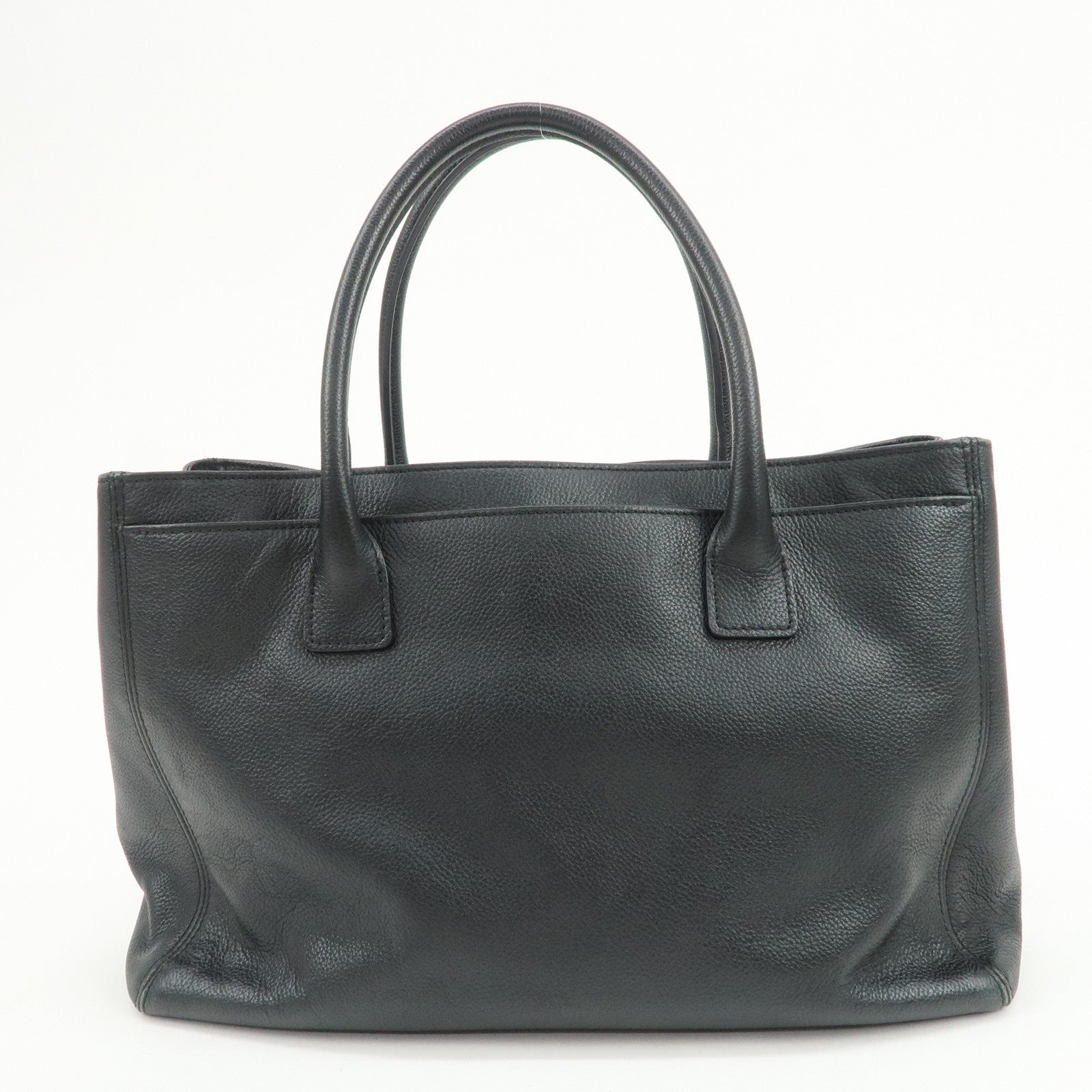 CHANEL Executive Leather Tote Bag Hand Bag Black A15206