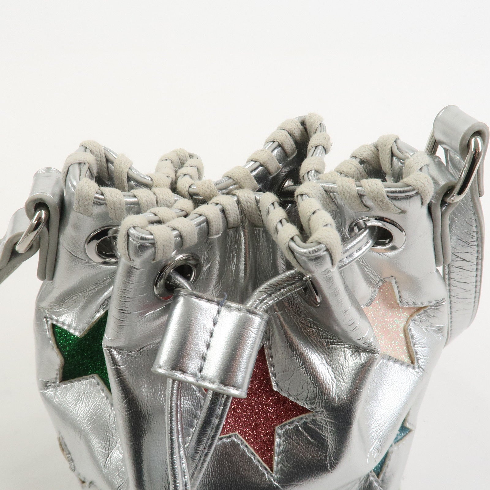 STELLA MCCARTNEY Imitation leather Shoulder Bag Silver Star Motif