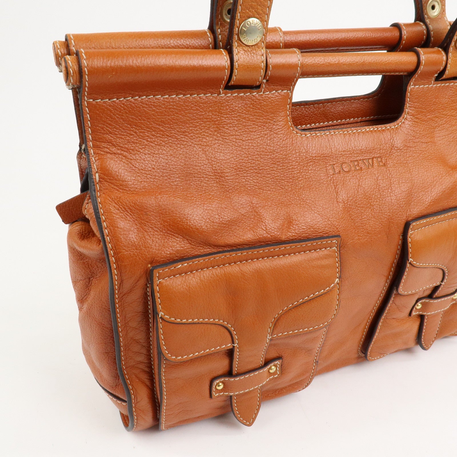 LOEWE Leather Candy 2Way Bag Shoulder Bag Hand Bag Brown