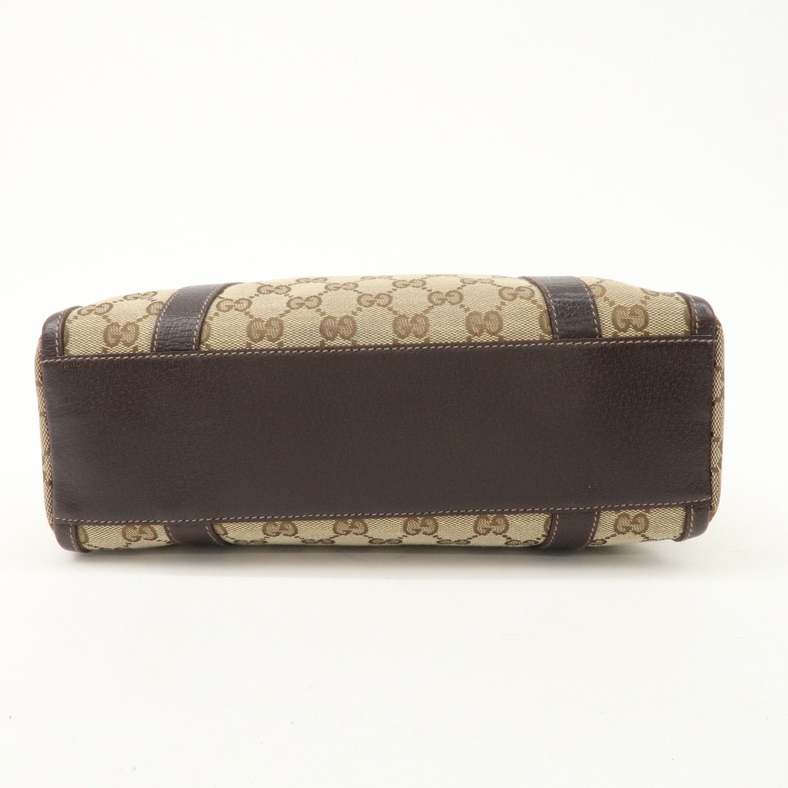 GUCCI Abbey GG Canvas Leather Mini Boston Bag Beige Brown 130942 Used