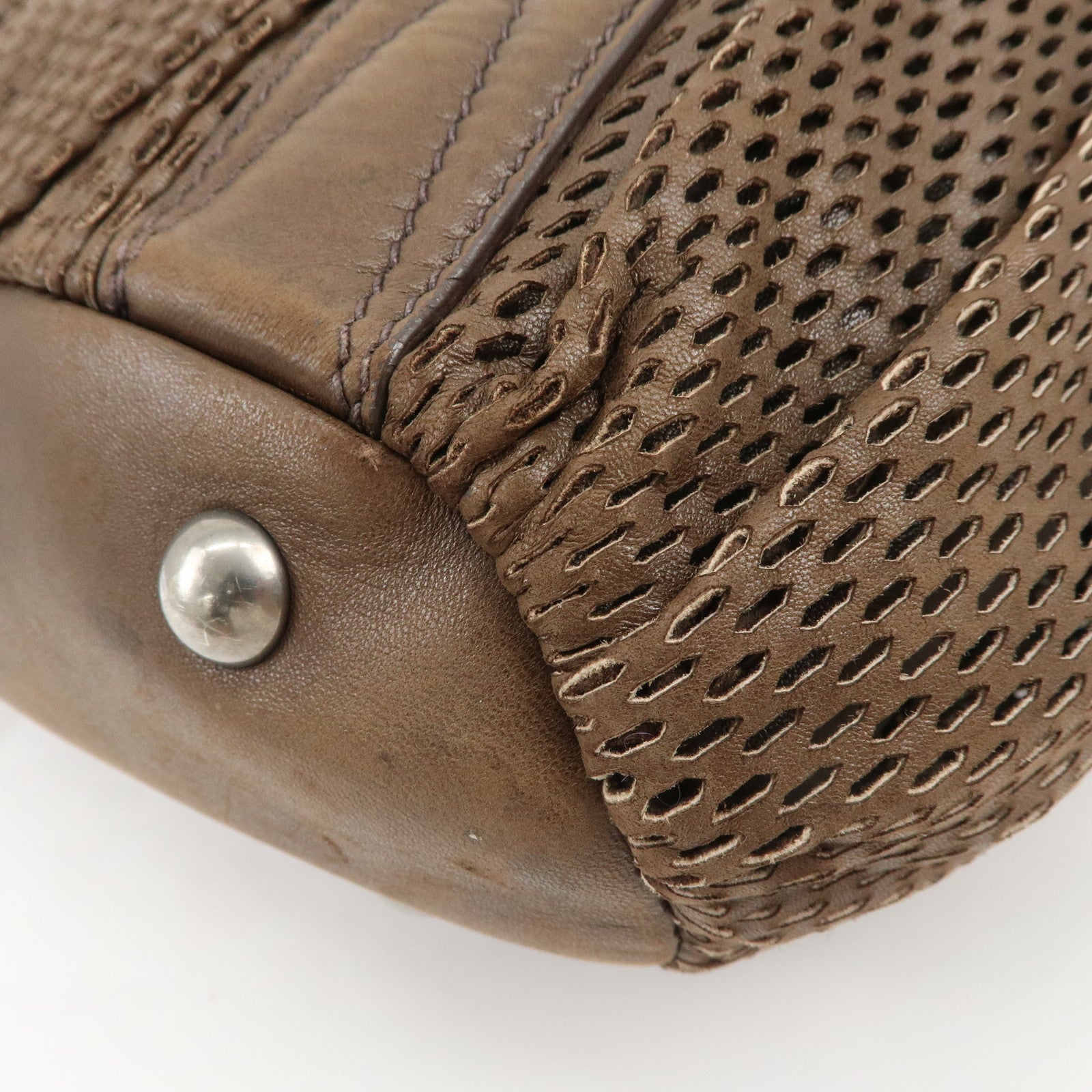 MIU MIU Logo Leather Shoulder Bag Crossbody Bag Brown