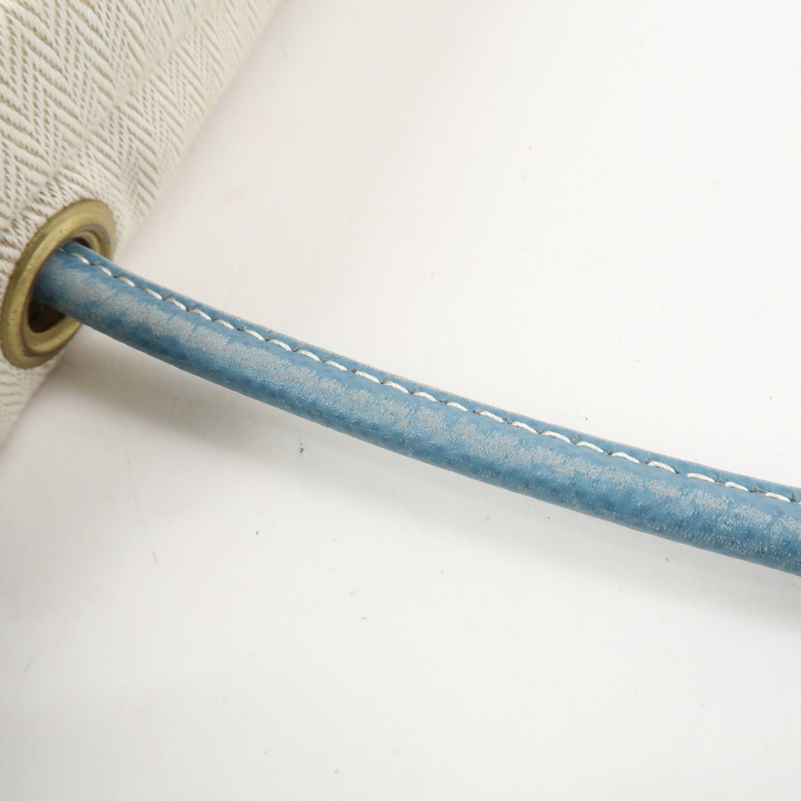 HERMES Aline PM Canvas Leather Shoulder Bag Blue