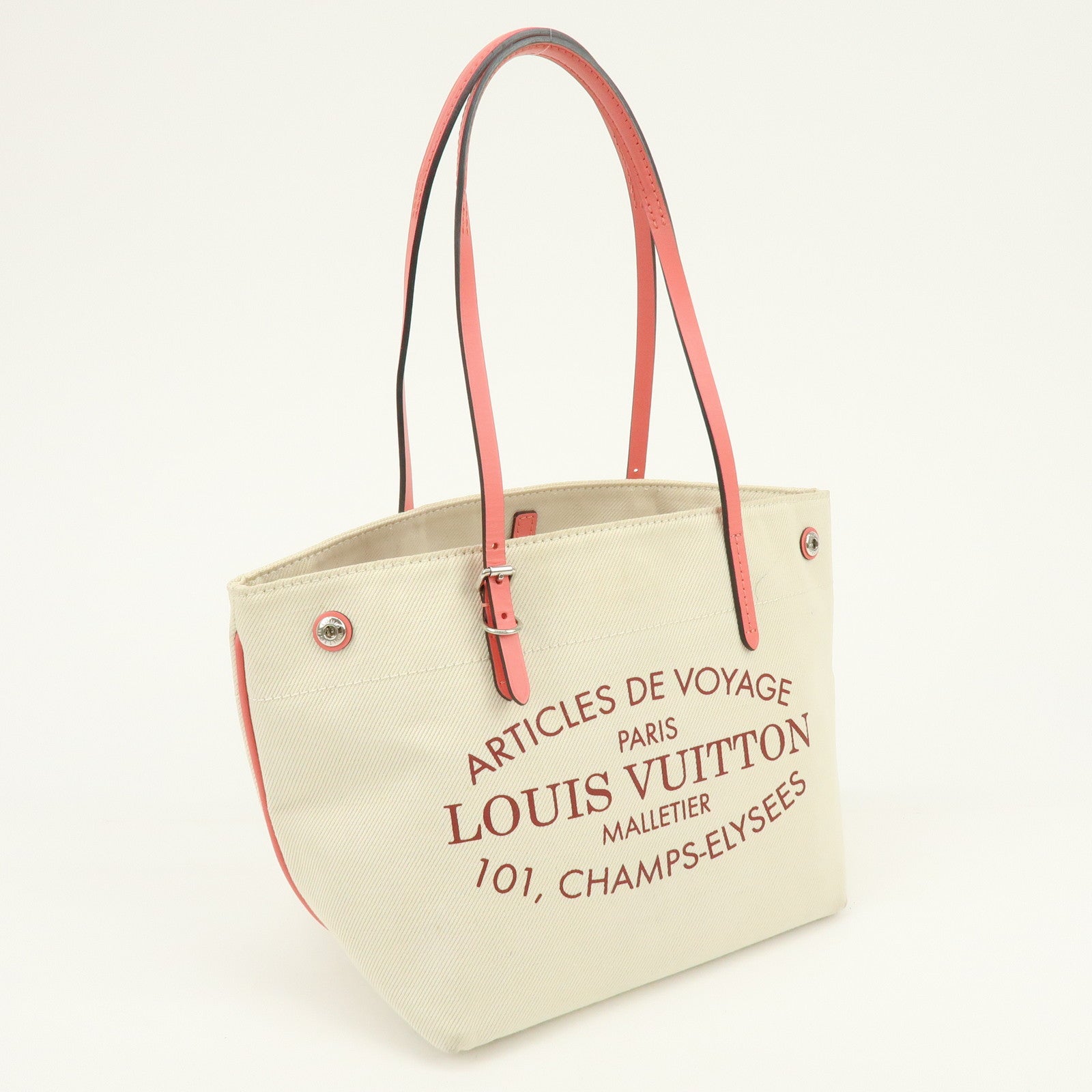 Louis Vuitton Canvas Leather Cabas PM Hand Bag Corail M94505