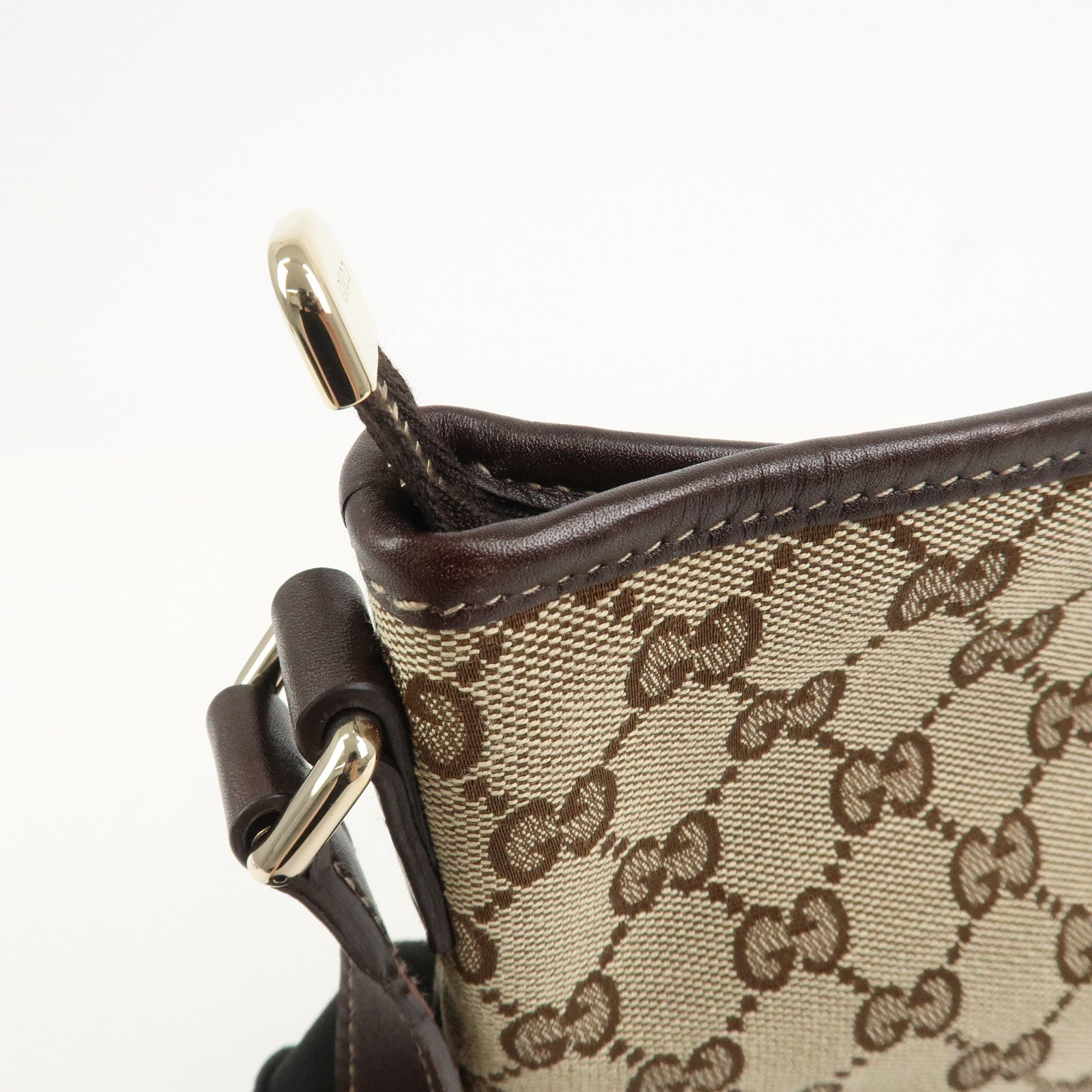 GUCCI New Britt Interlocking G Canvas Leather Shoulder Bag 169998