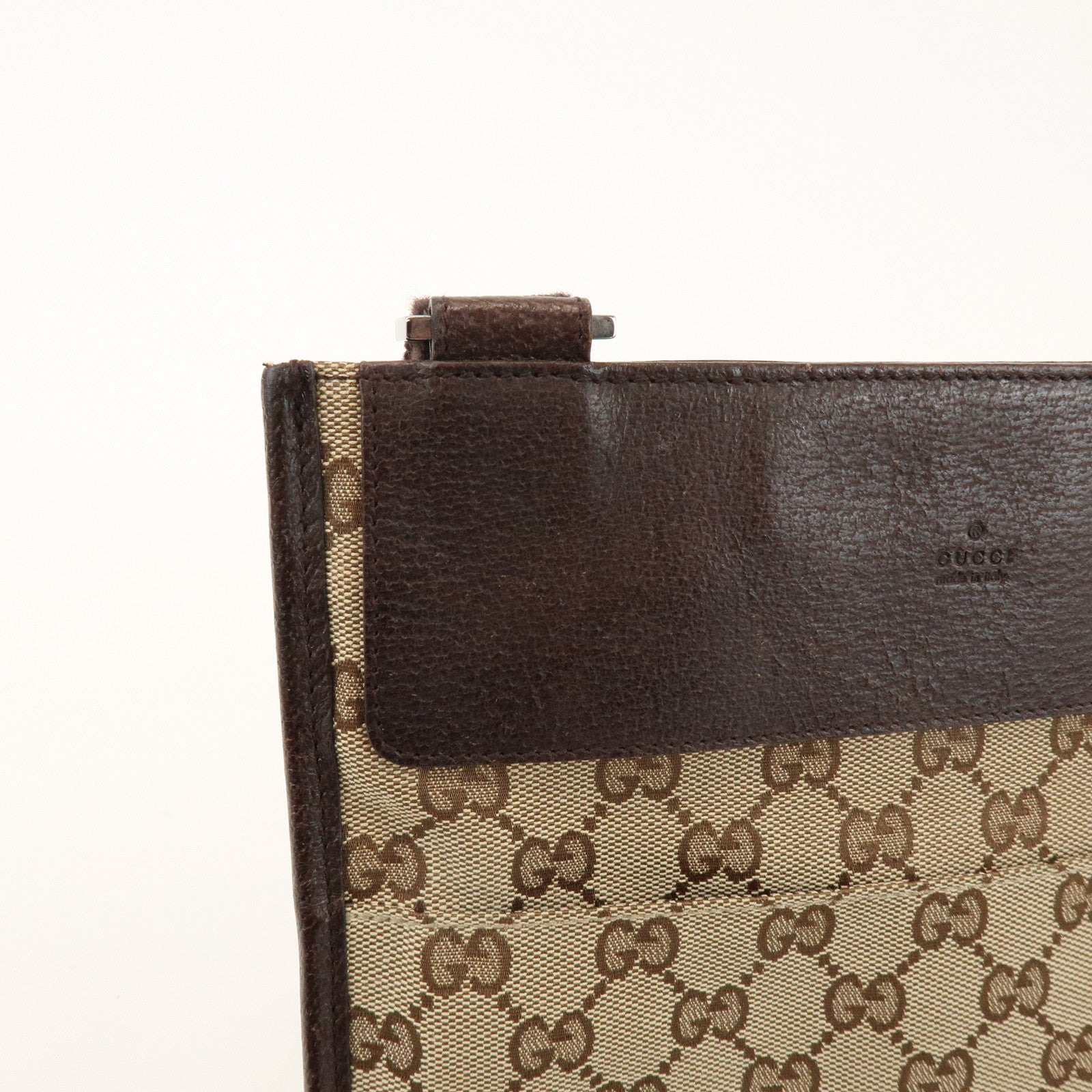 GUCCI GG Canvas Leather Shoulder Crossbody Bag Beige Brown 27639
