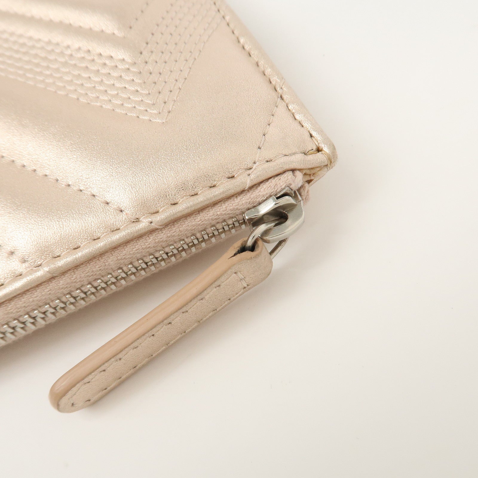 CHANEL Lambskin Clutch Bag Pouch Champane Pink