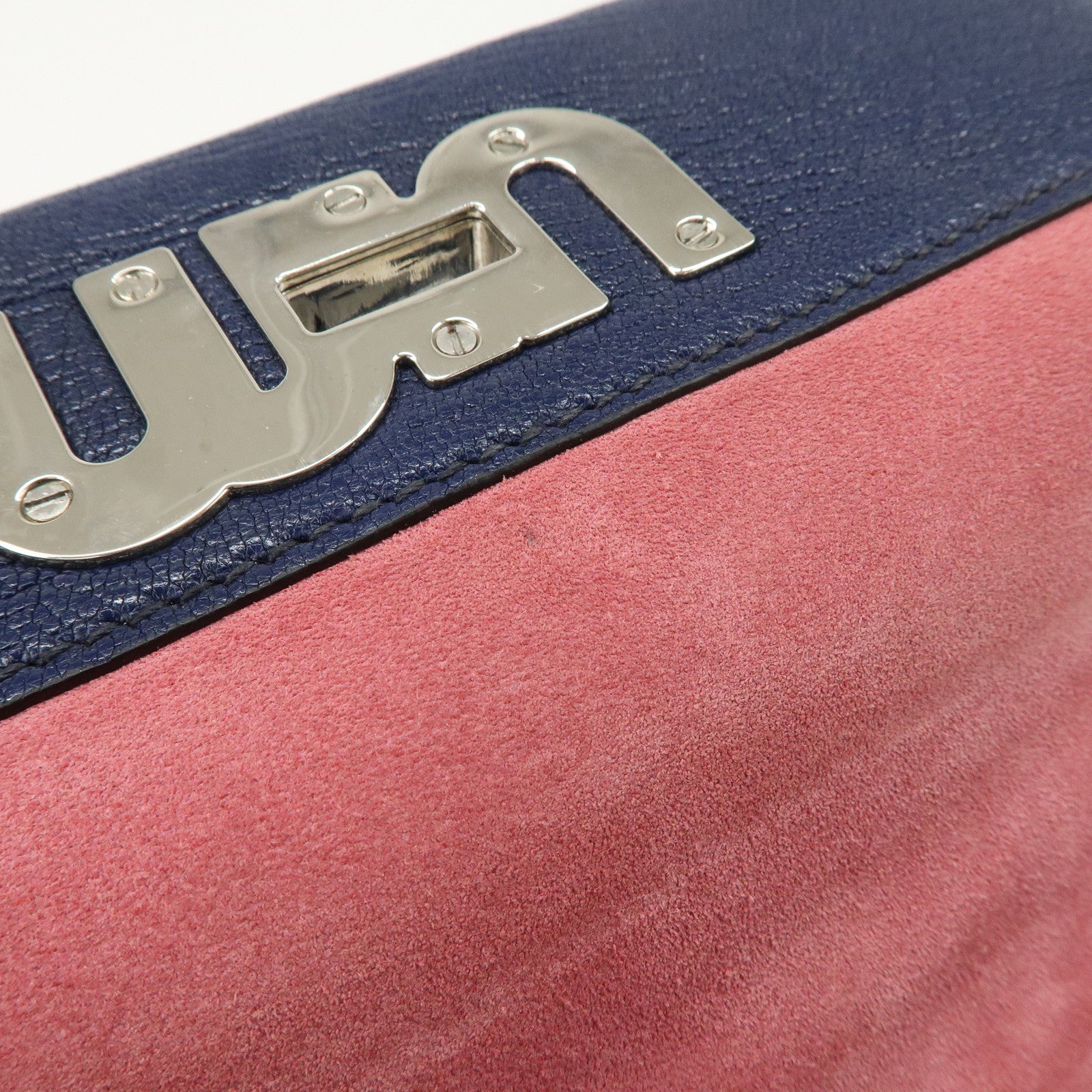 MIU MIU Madras Leather Shoulder Bag Crossbody Bag 5BH087 Used