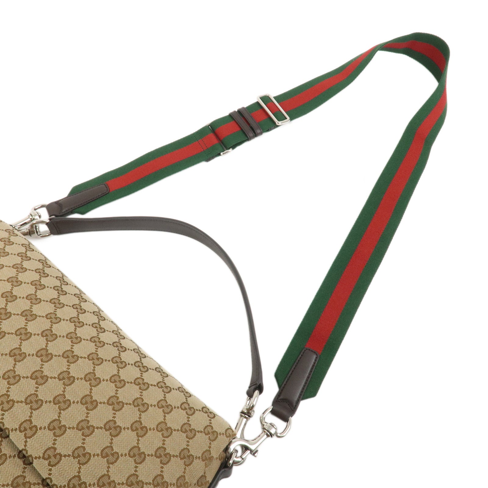 GUCCI Sherry GG Canvas Leather 2Way Bag Shoulder Bag Brown 821616