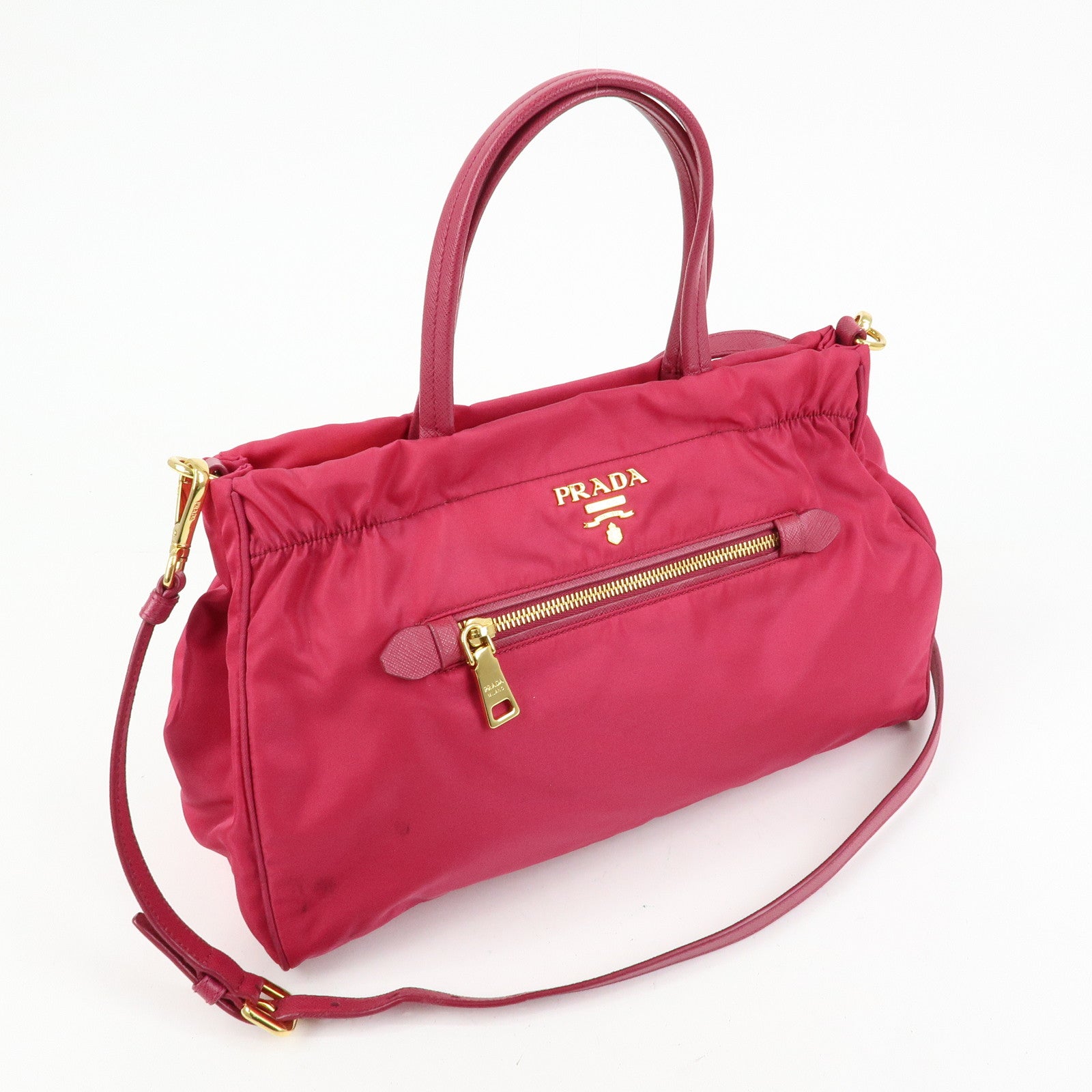 PRADA Tessuto Nylon 2Way Bag Hand Bag Shoulder Bag Pink 1BA843