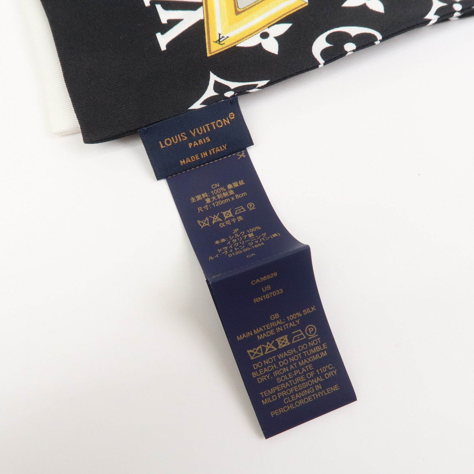 Louis Vuitton Bandeau Monogram Confidential Silk 100% Scarf M78656