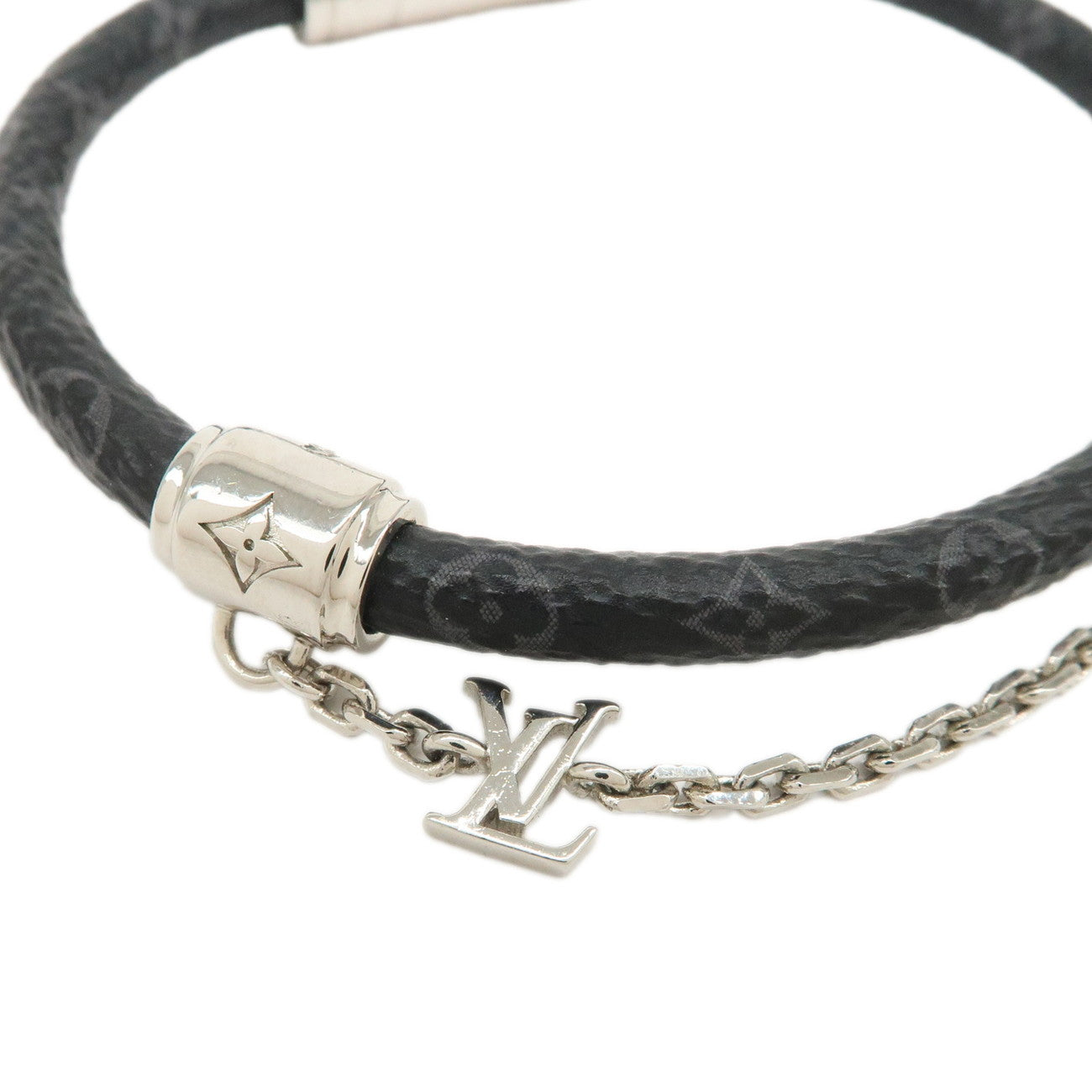 Louis Vuitton Monogram Eclipse Canvas Bracelet Chain It Gris M8573D