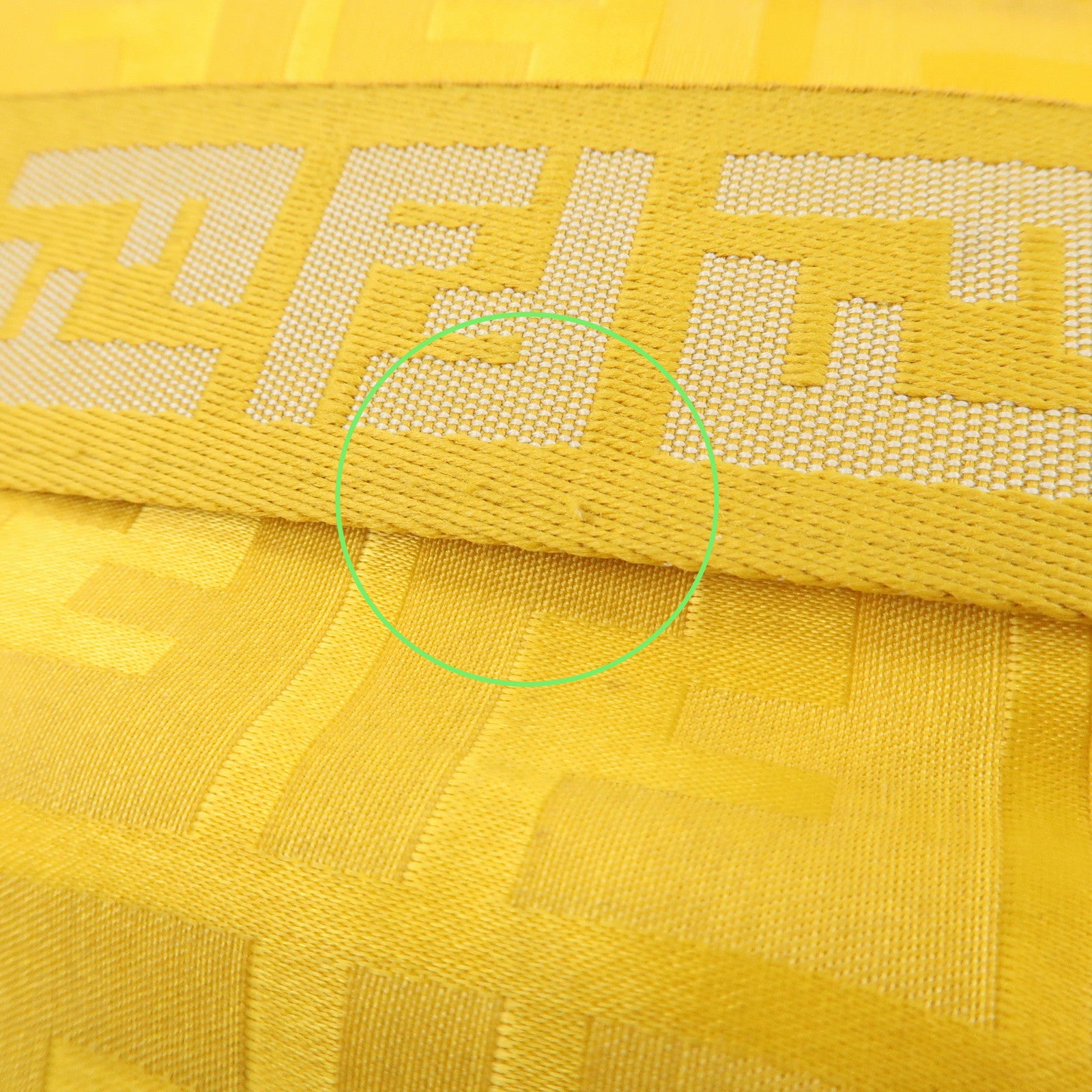 FENDI Nylon Leather Shoulder Bag Hand Bag Yellow 8BR500 Used