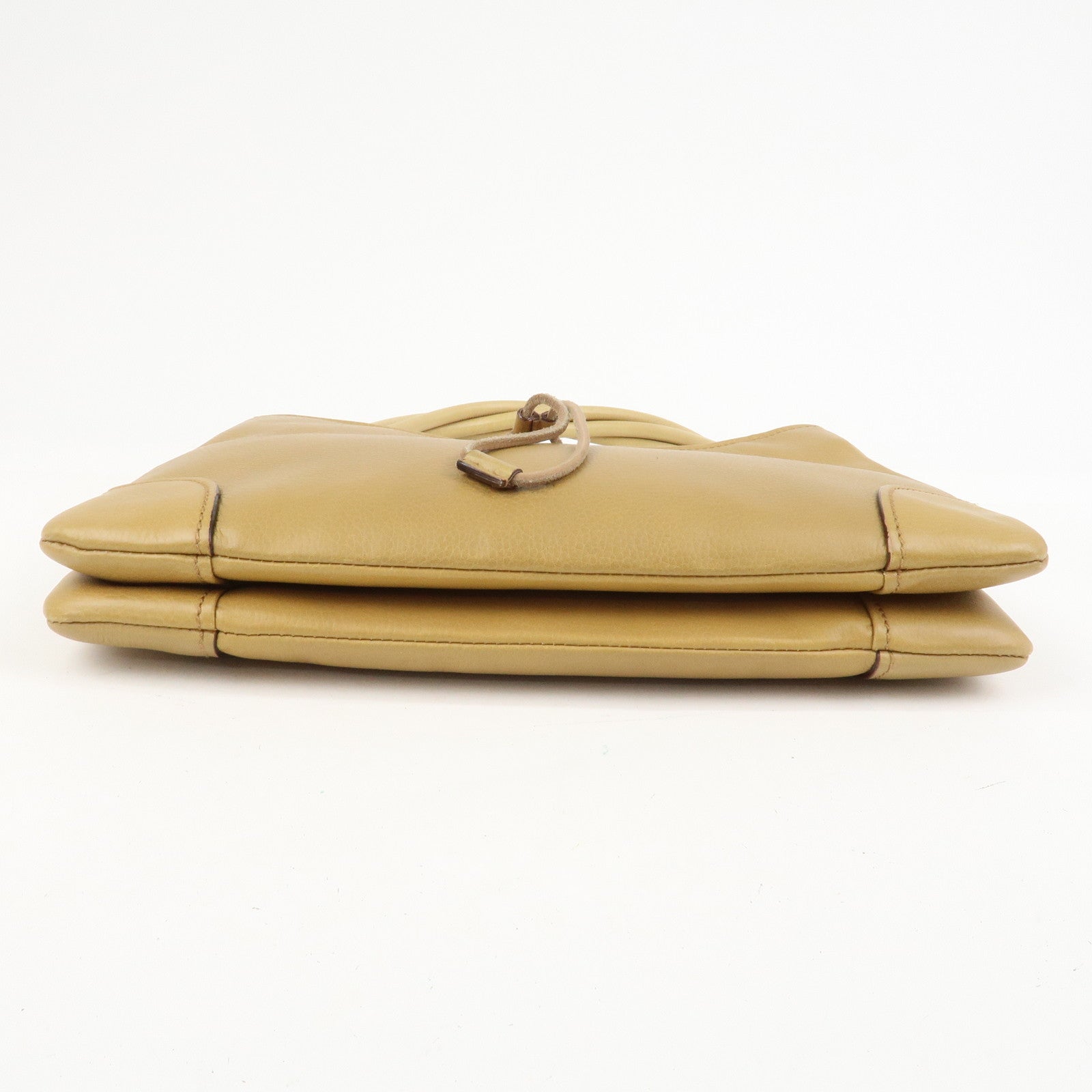 GUCCI Leather Shoulder Bag Hand Bag Beige 108964