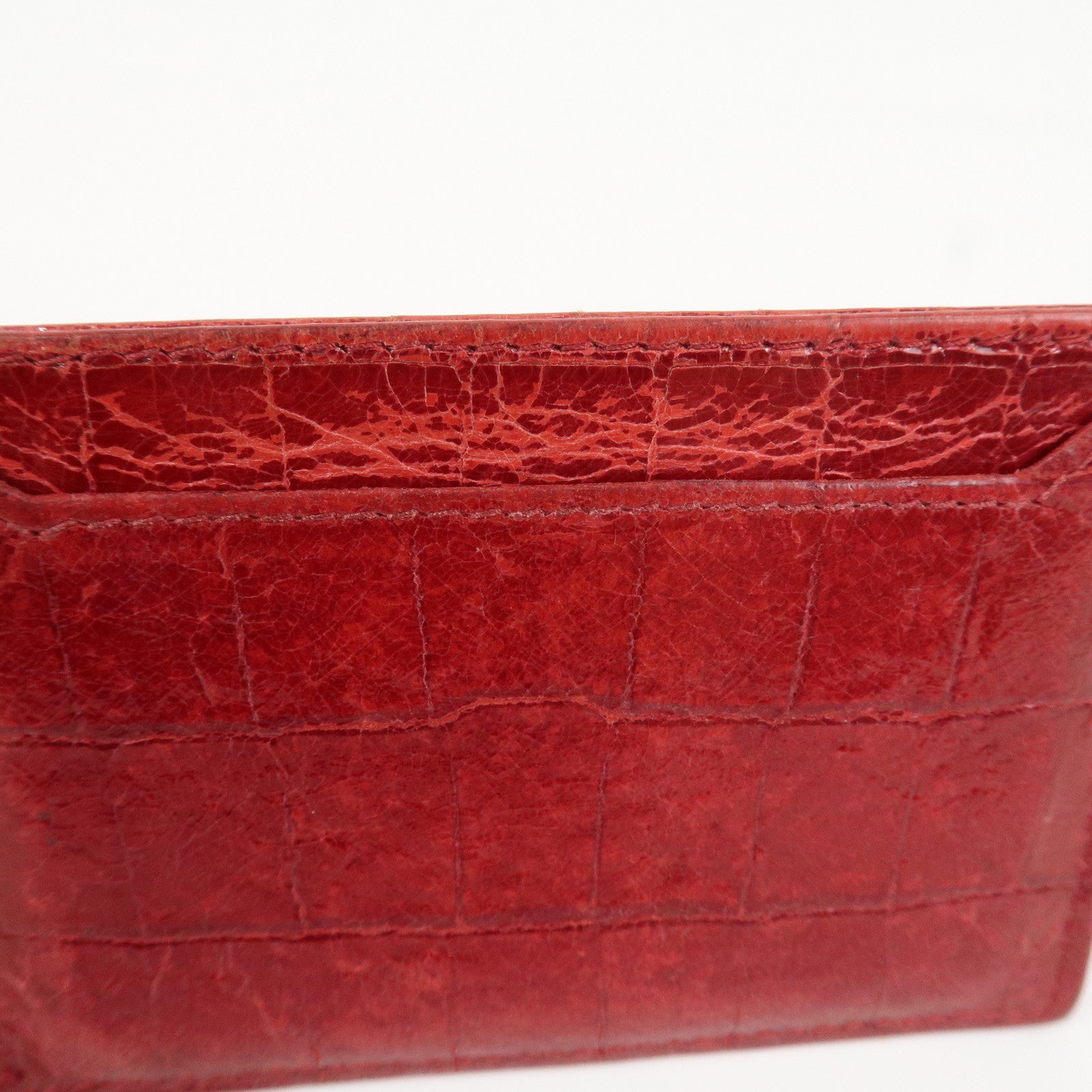 MIU MIU Logo Leather Card Case Card Holder Red