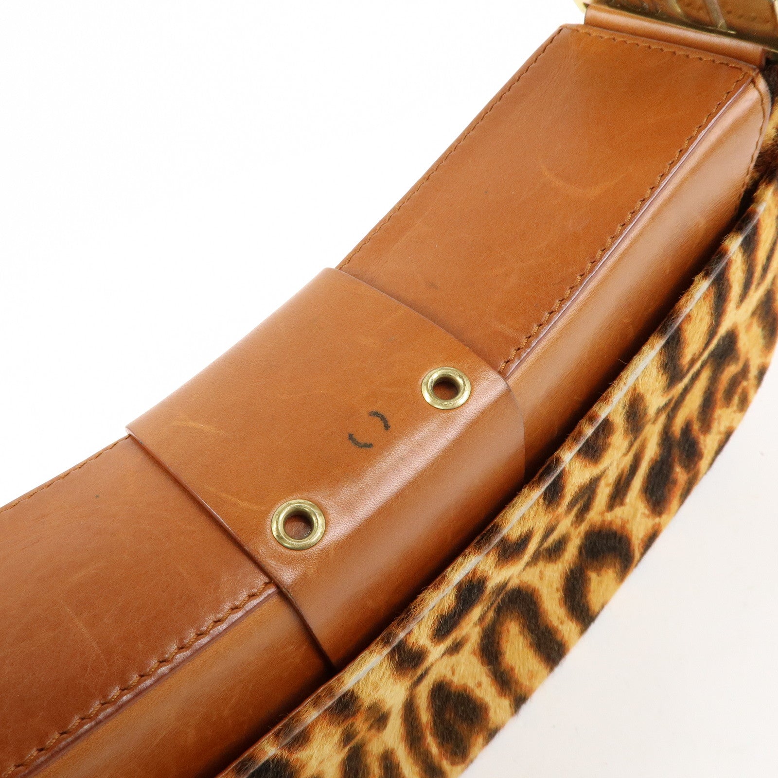 Christian Dior Street Chic Unborn Calf Leather Hand Bag Leopard