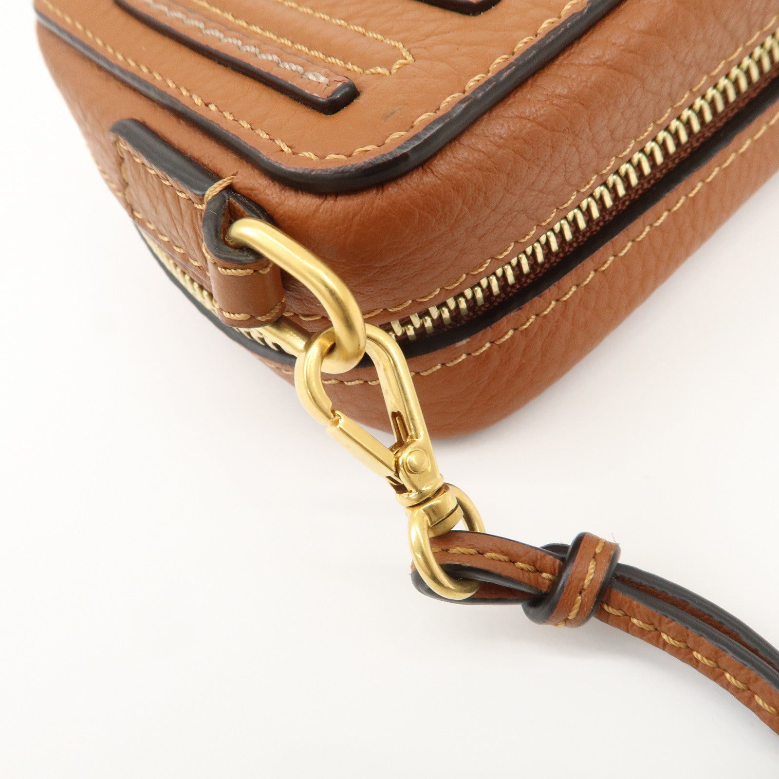 Chloe Marcie Logo Leather Shoulder bag Crossbody Bag Brown