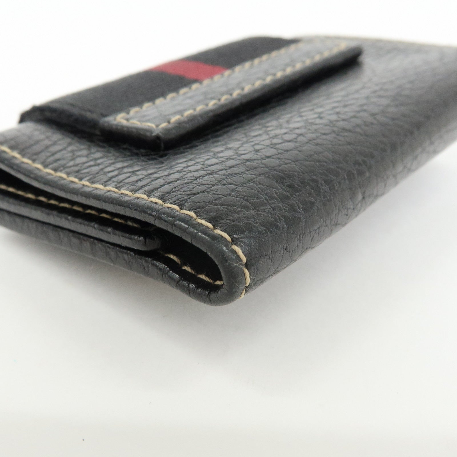 GUCCI Sherry Leather 6 Ring Key Case Key Holder Black 181673