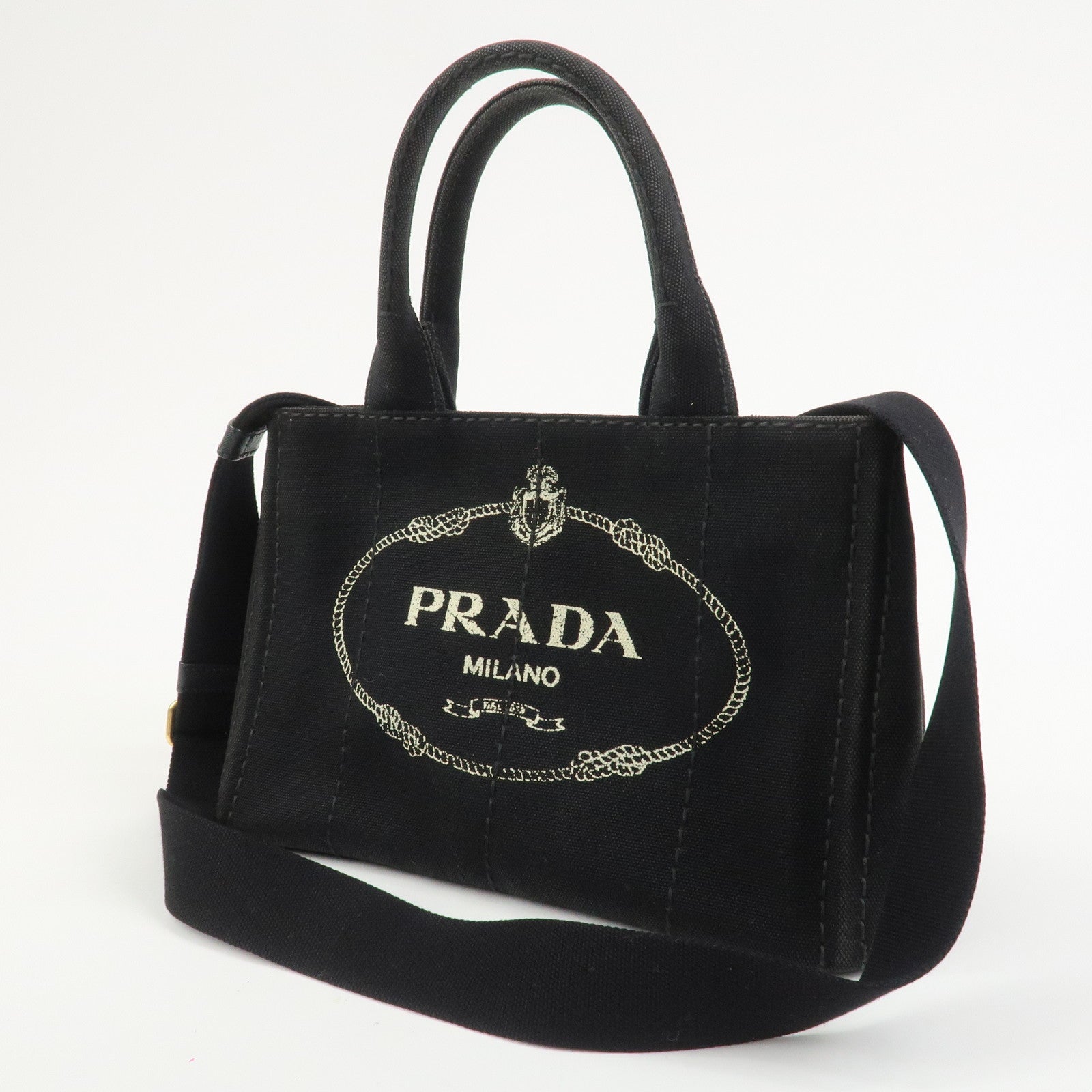 PRADA Canapa Mini Canvas 2Way Bag Hand Bag Shoulder Bag 1BG439