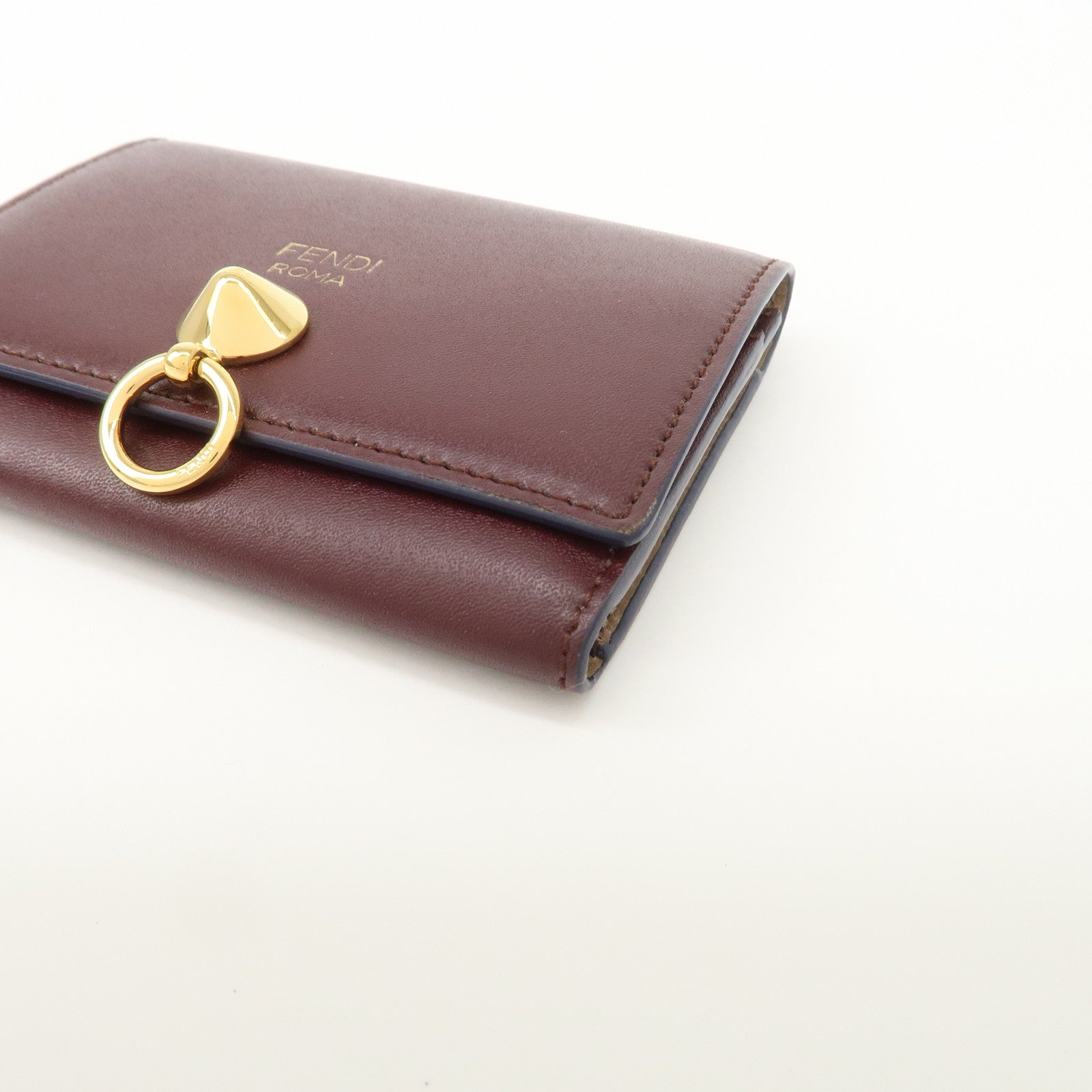 FENDI By The Way Leather Card Case Bordeaux 3M0217