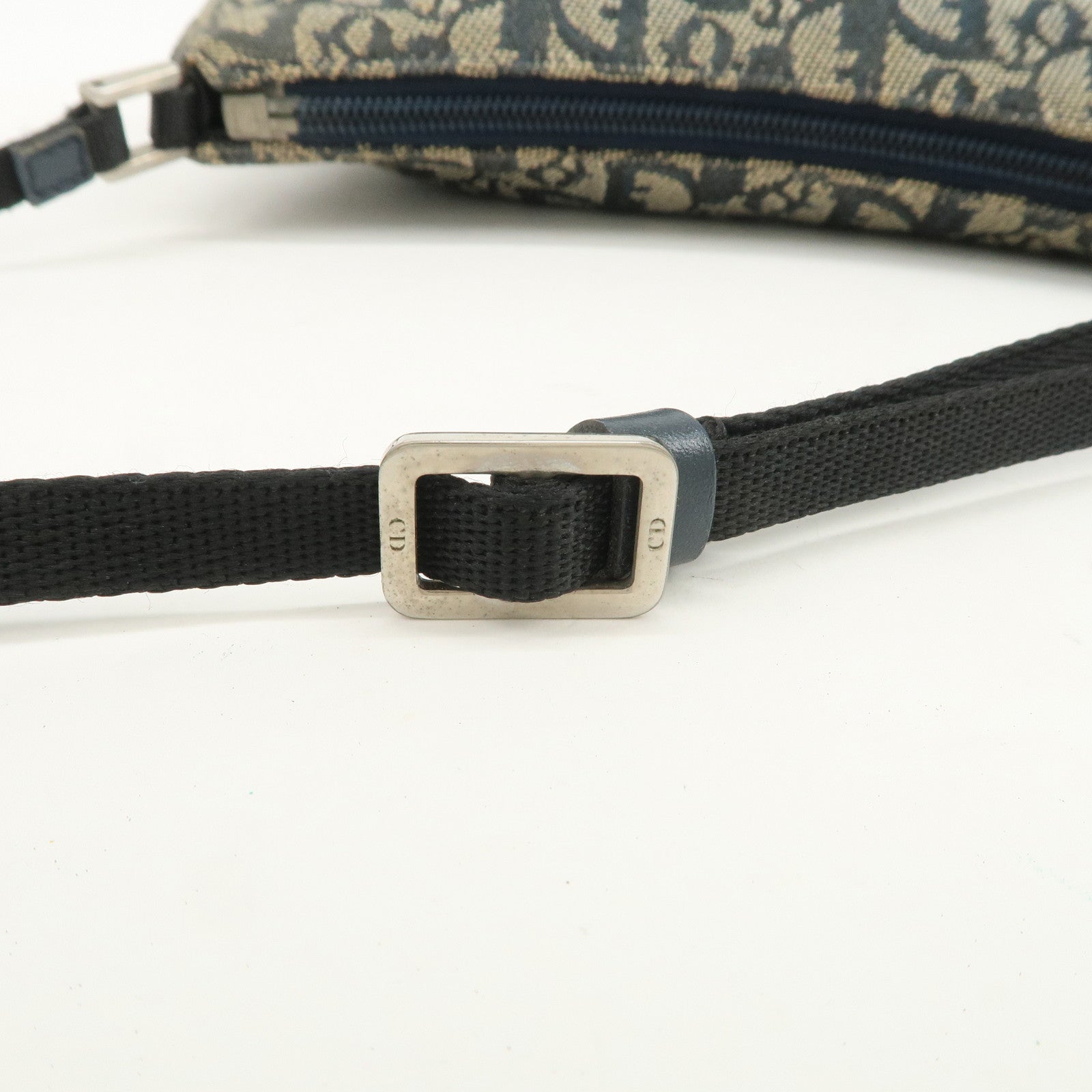 Christian Dior Trotter Canvas Leather Shoulder Bag Hand Bag Navy