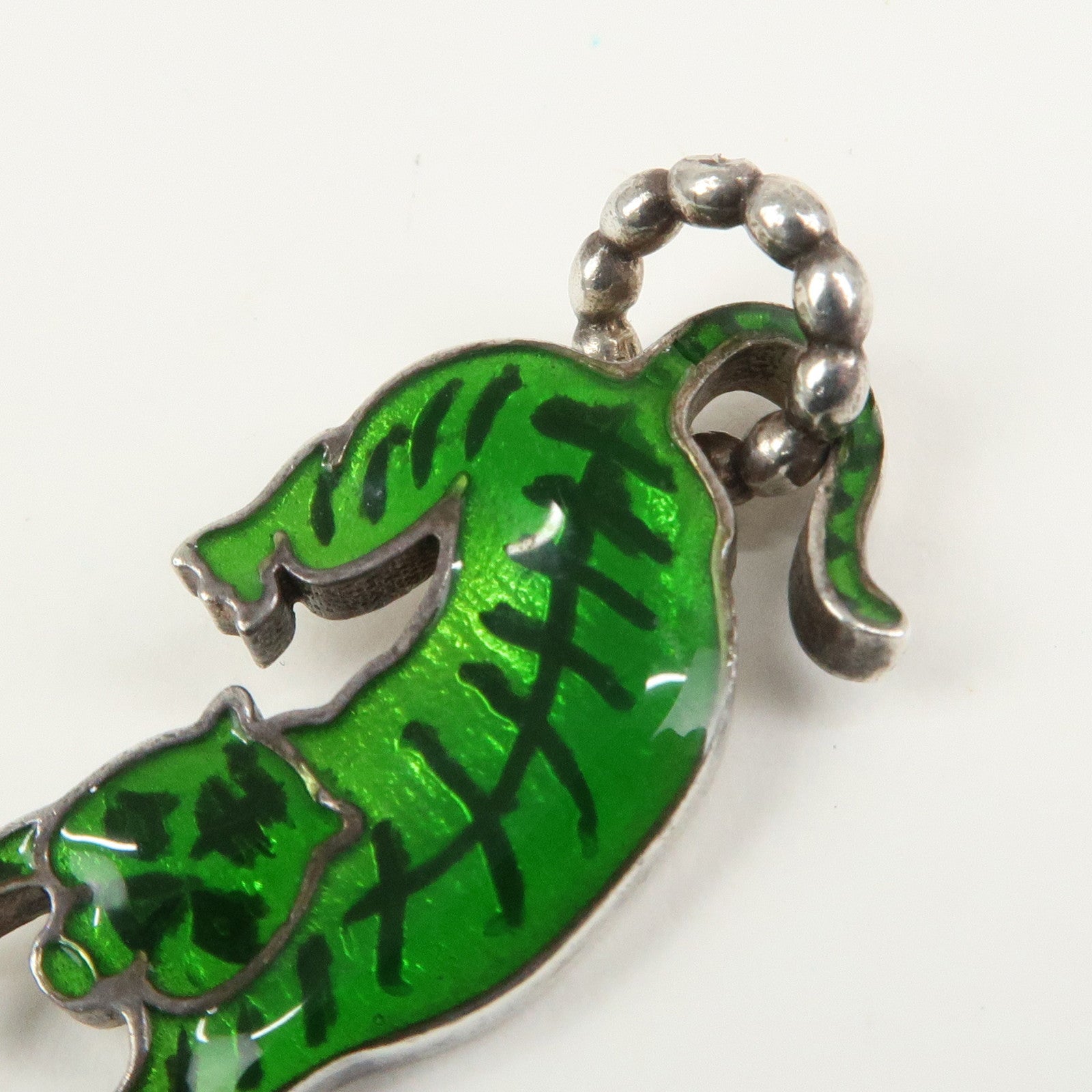 GUCCI Tiger Motif Pendant Top SV925 Silver Green