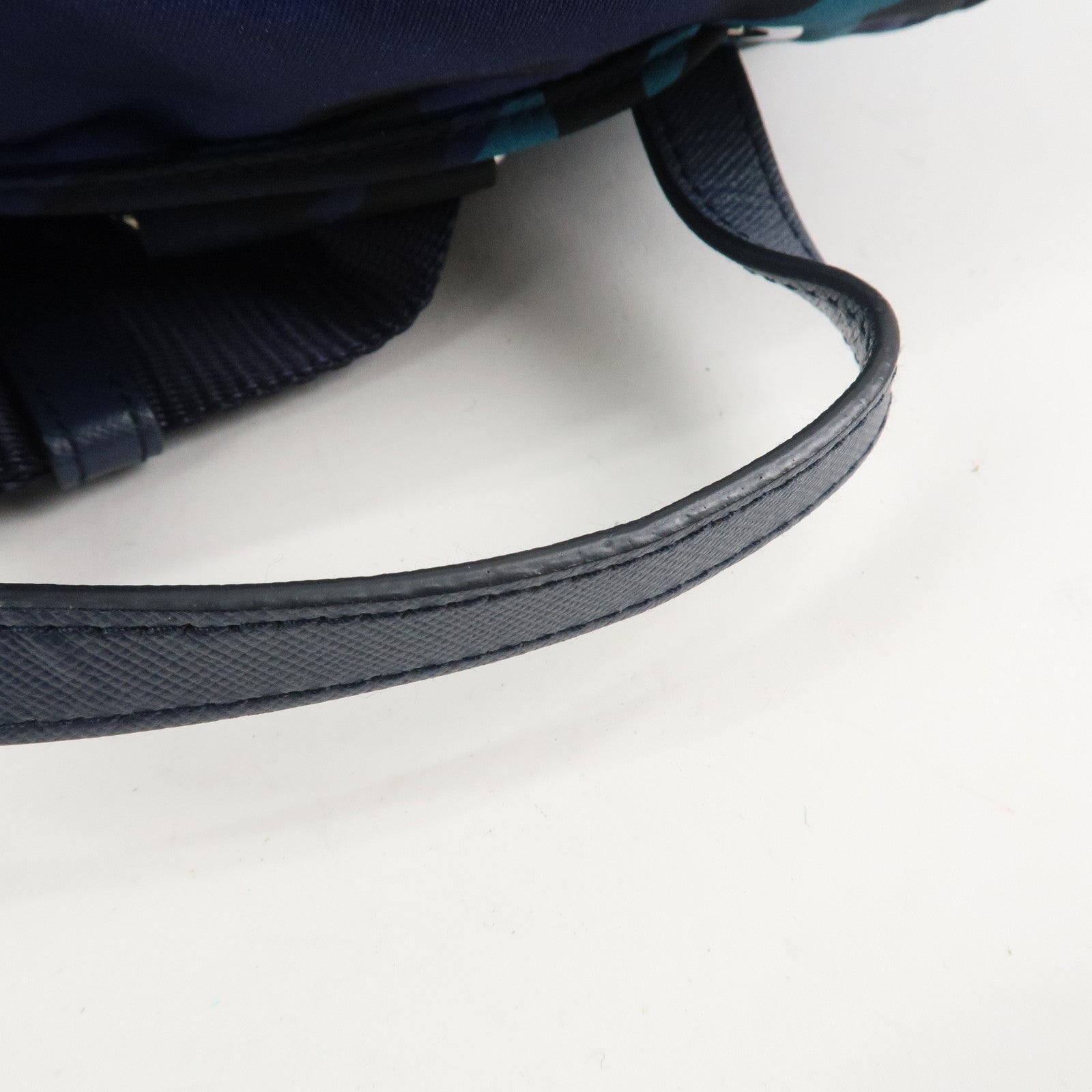 PRADA Triangle Logo Nylon Camouflage Backpack Rucksack Blue