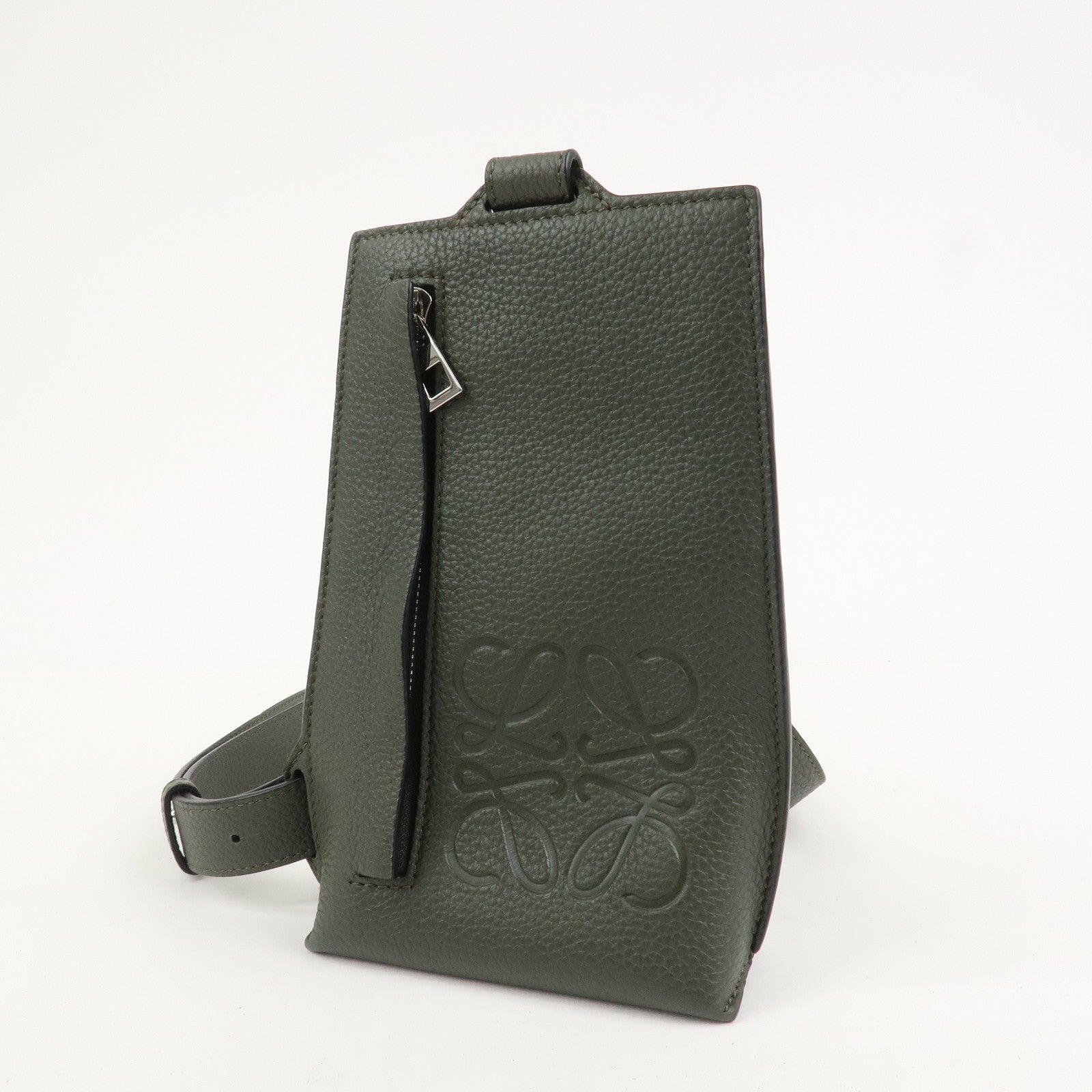 LOEWE Anagram Vertical T Pocket Cross Body Bag Shoulder Bag Green