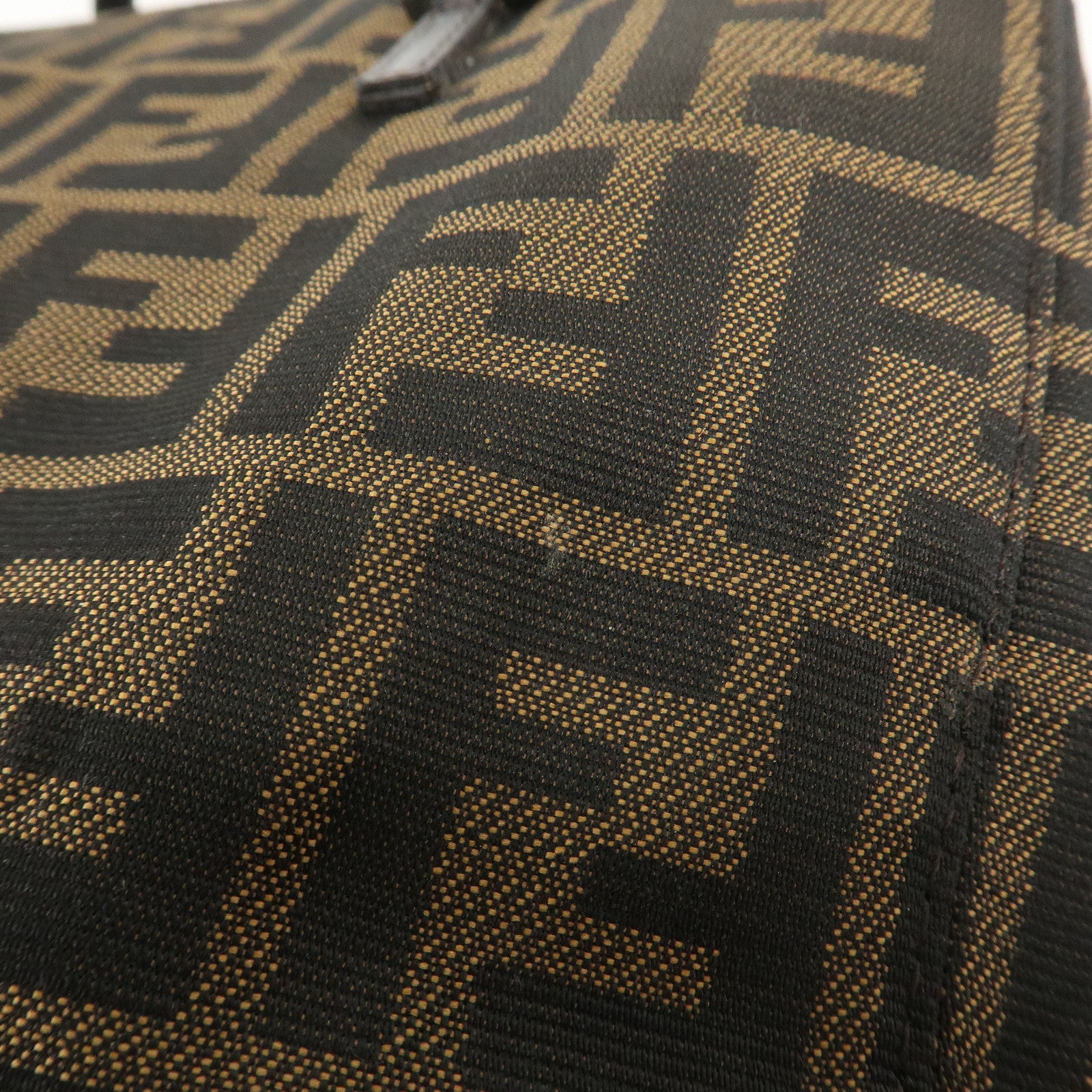 FENDI Zucca Canvas Leather Hand Bag Tote Bag Brown 8BH072